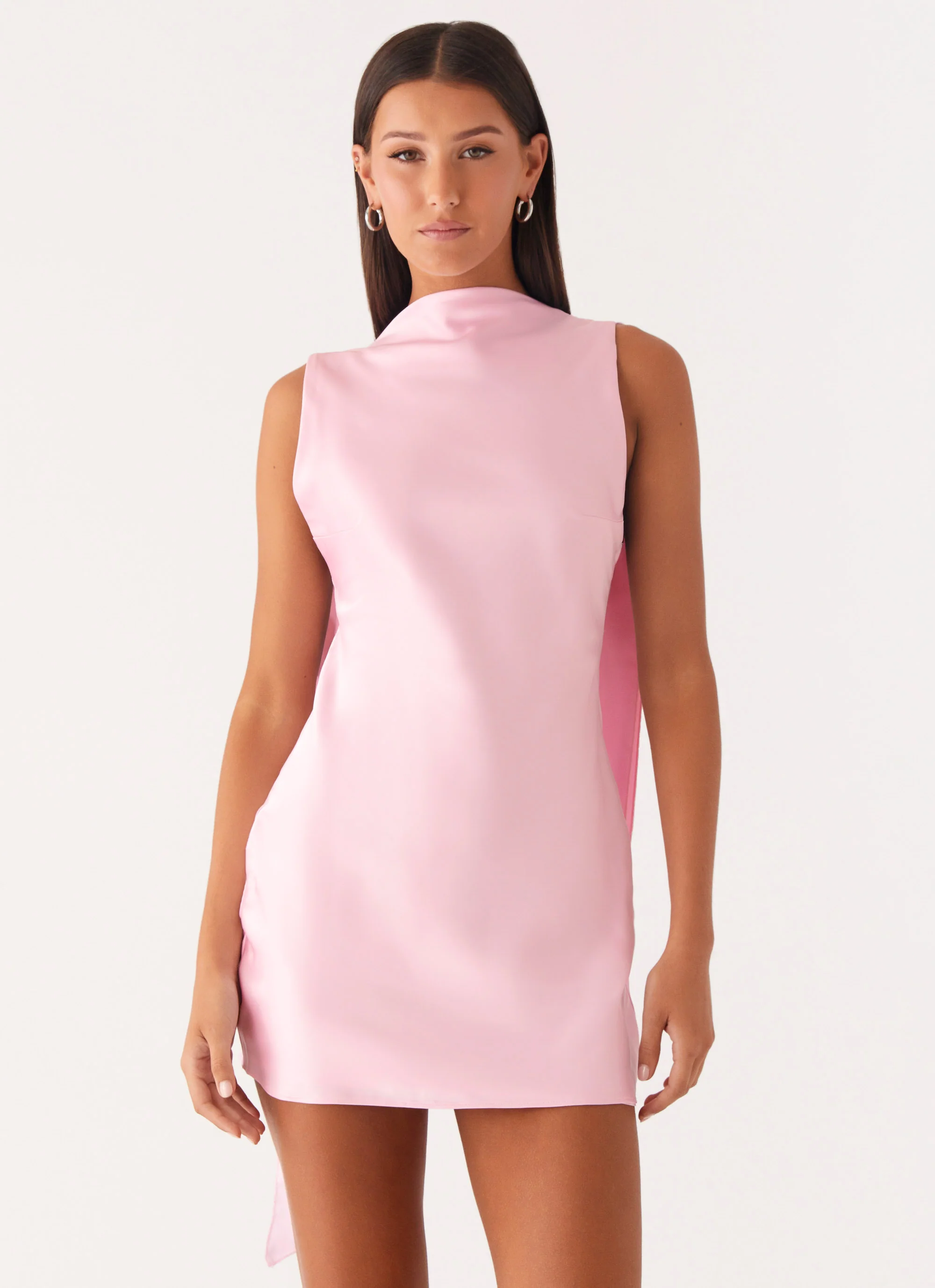 Cerina High Neck Mini Dress - Pink - Image 5
