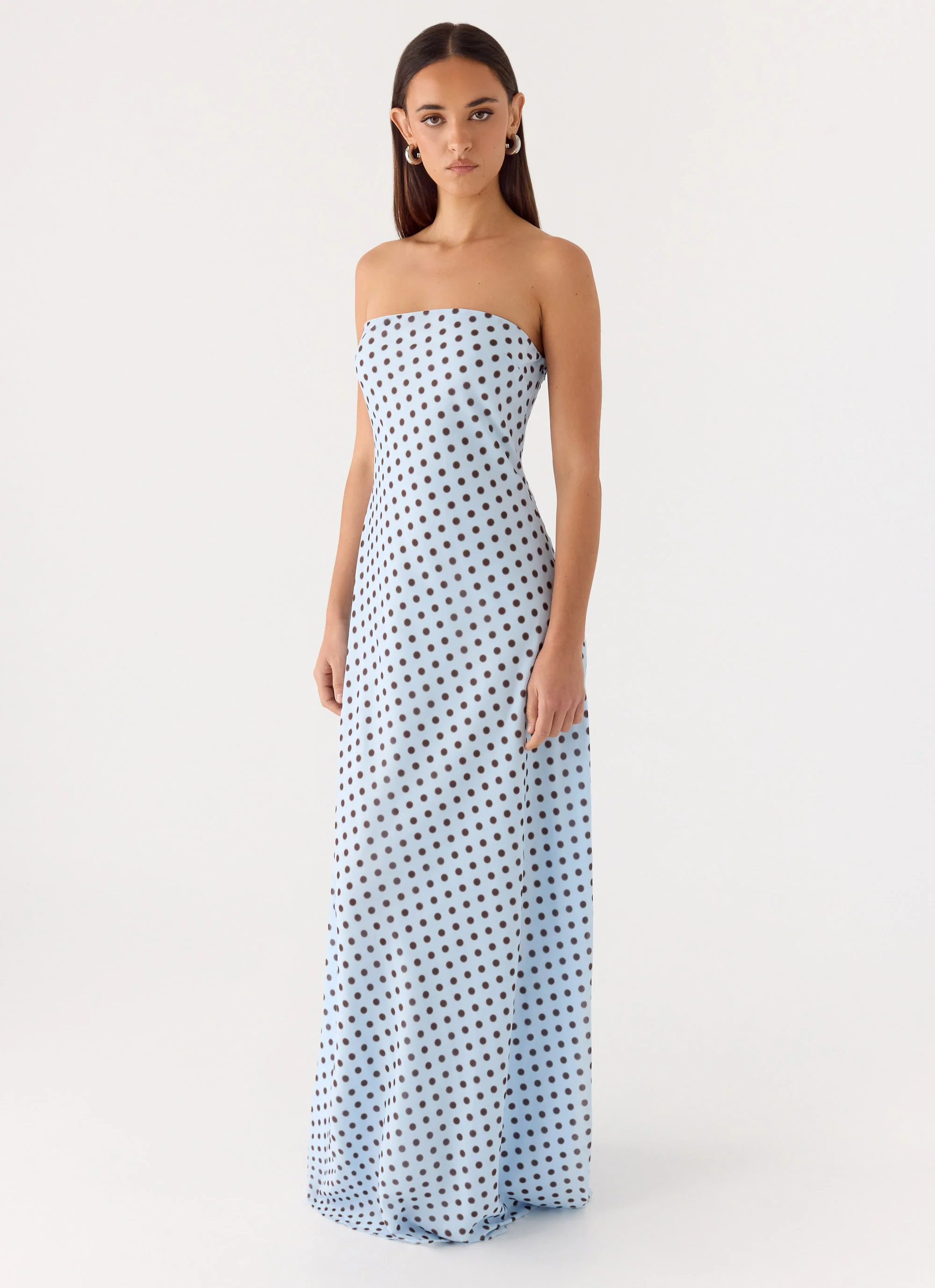 Chaniva Maxi Dress - Blue Mocha Dot - Image 5