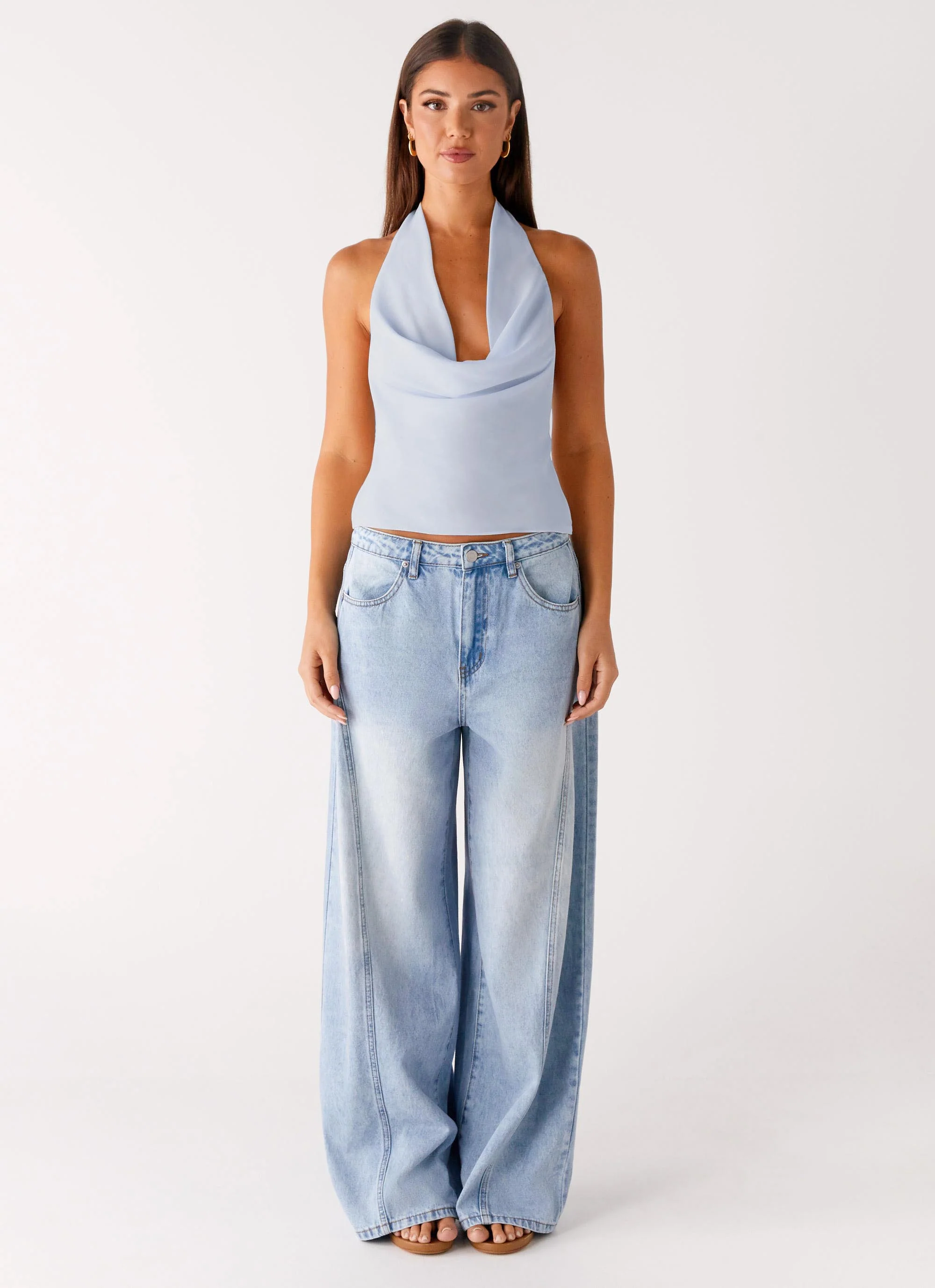 Charli Cowl Top - Blue - Image 5