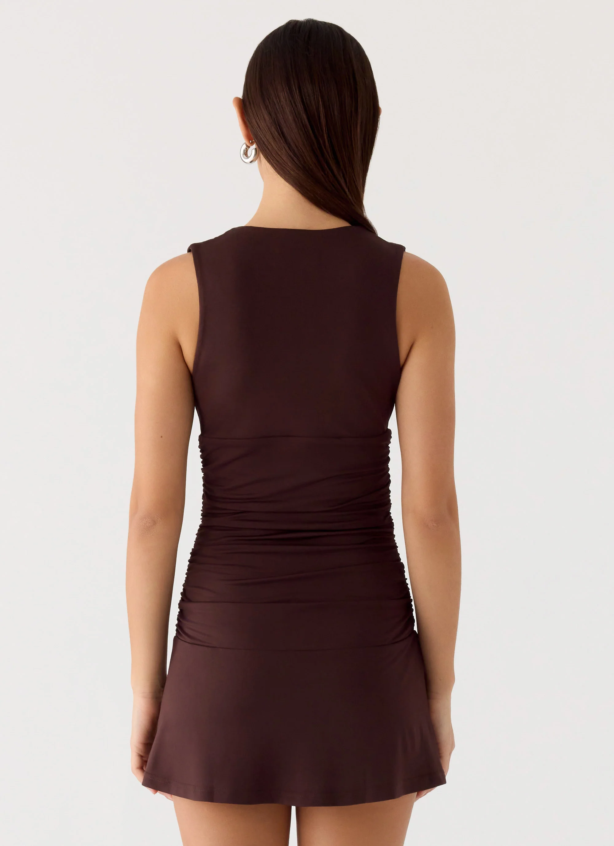 Cherry Sky Mini Dress - Chocolate - Image 3
