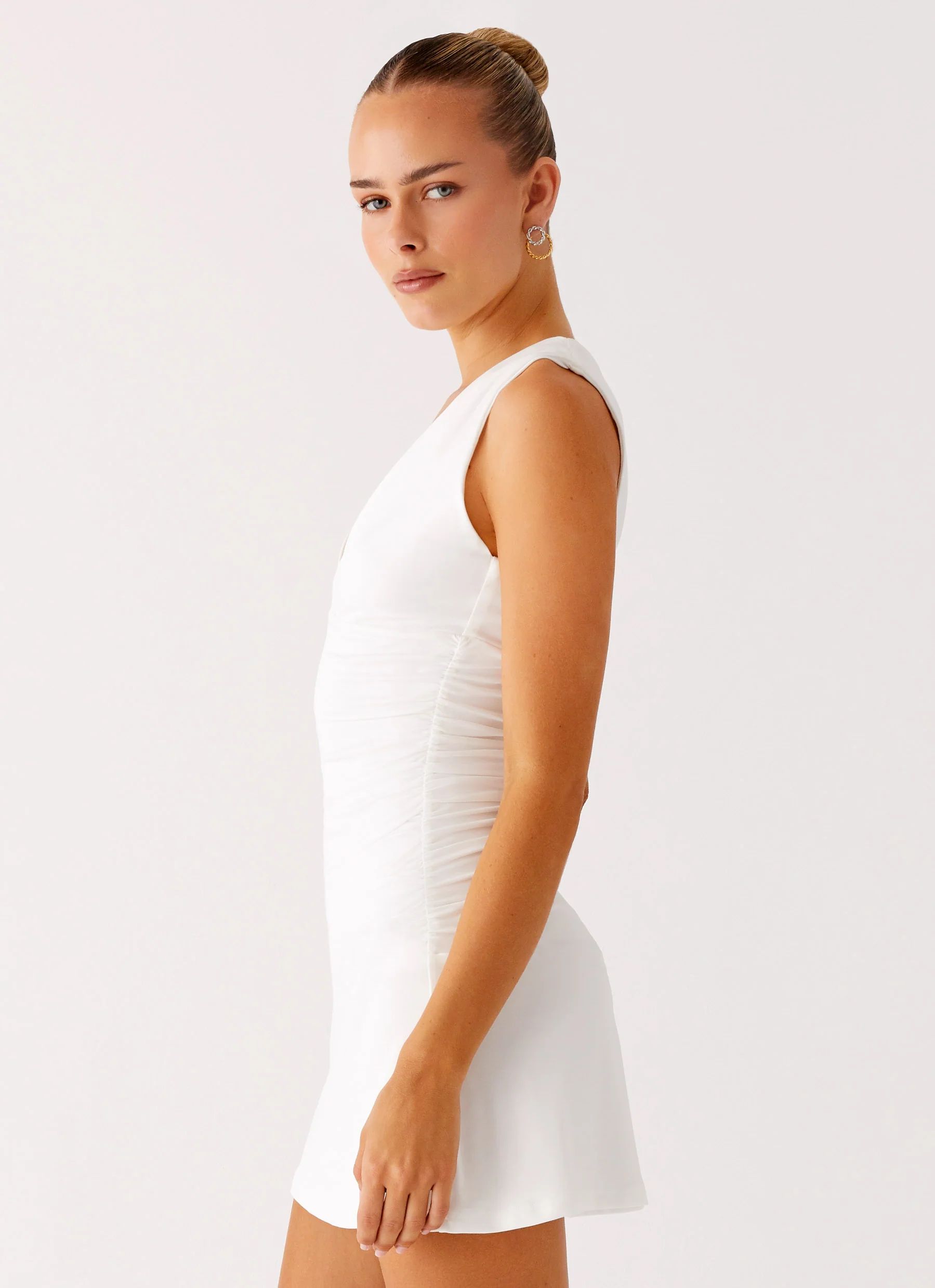 Cherry Sky Mini Dress - White - Image 3