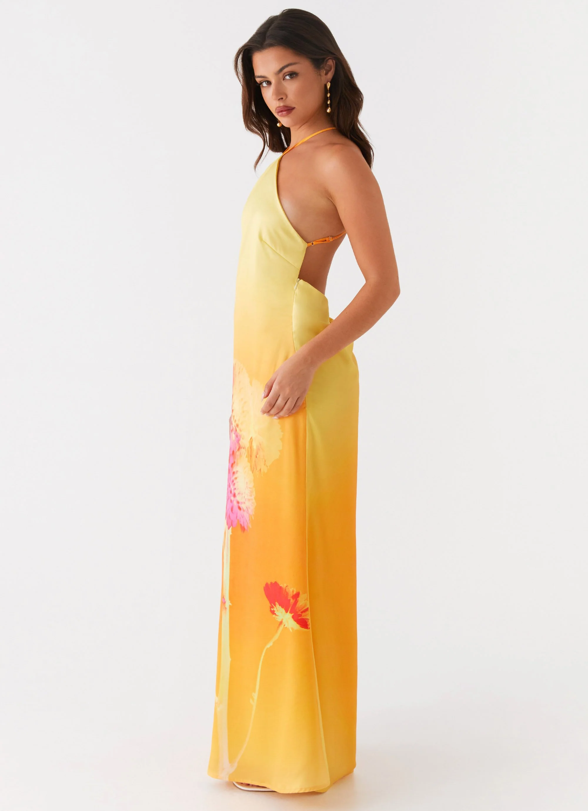Chloe Maxi Dress - Orange Floral - Image 4