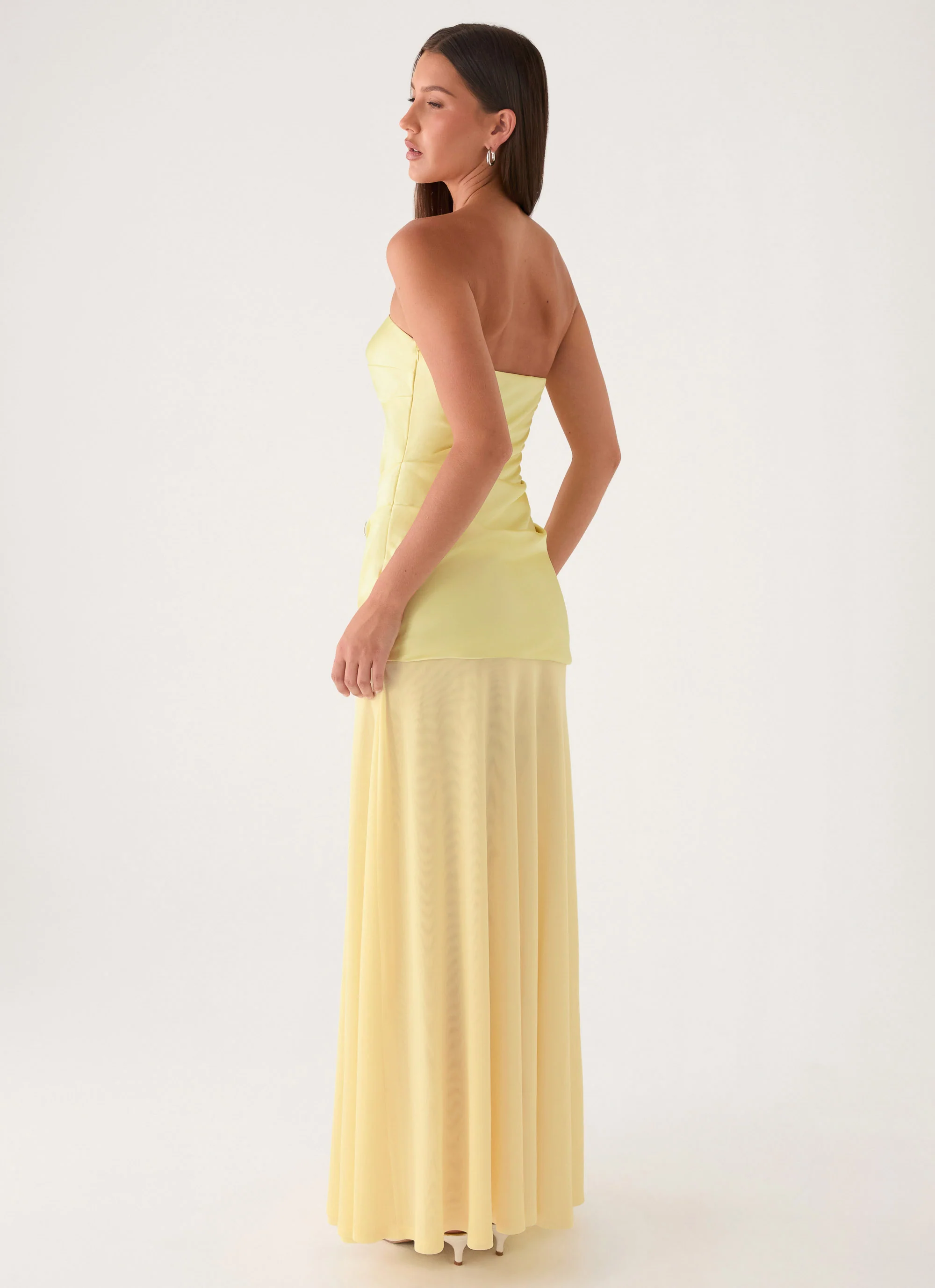 Cierra Strapless Maxi Dress - Yellow - Image 5