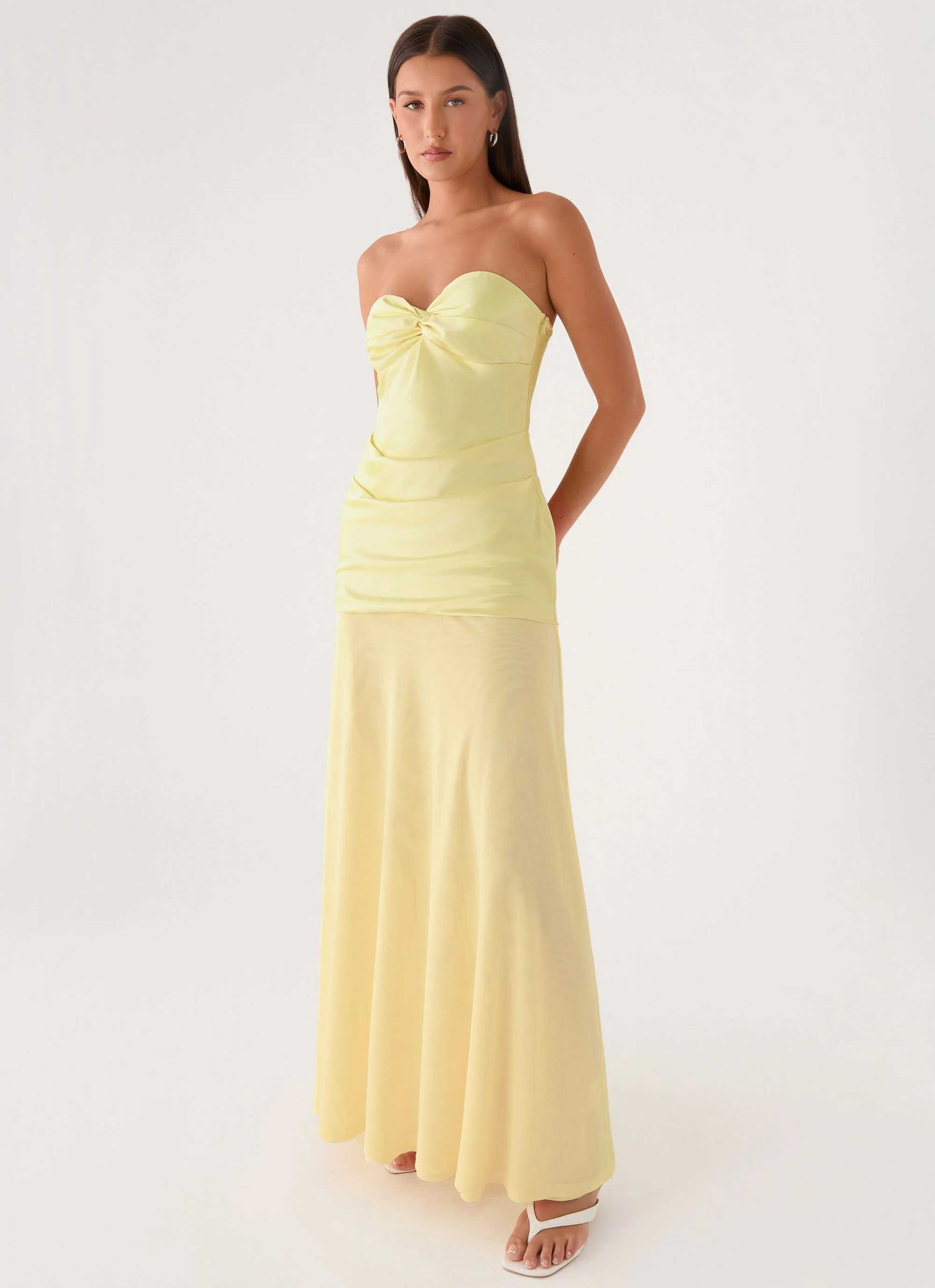 Cierra Strapless Maxi Dress - Yellow - Image 6