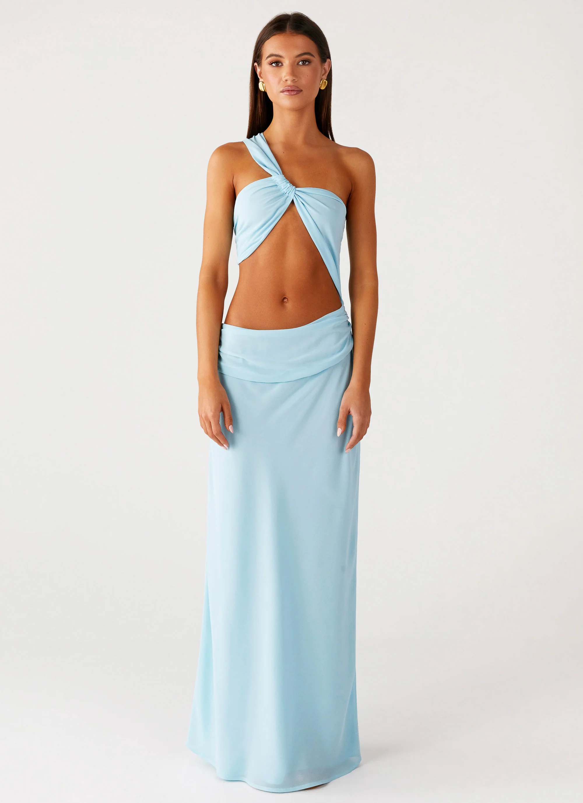 Cindelle One Shoulder Maxi Dress - Turquoise - Image 4