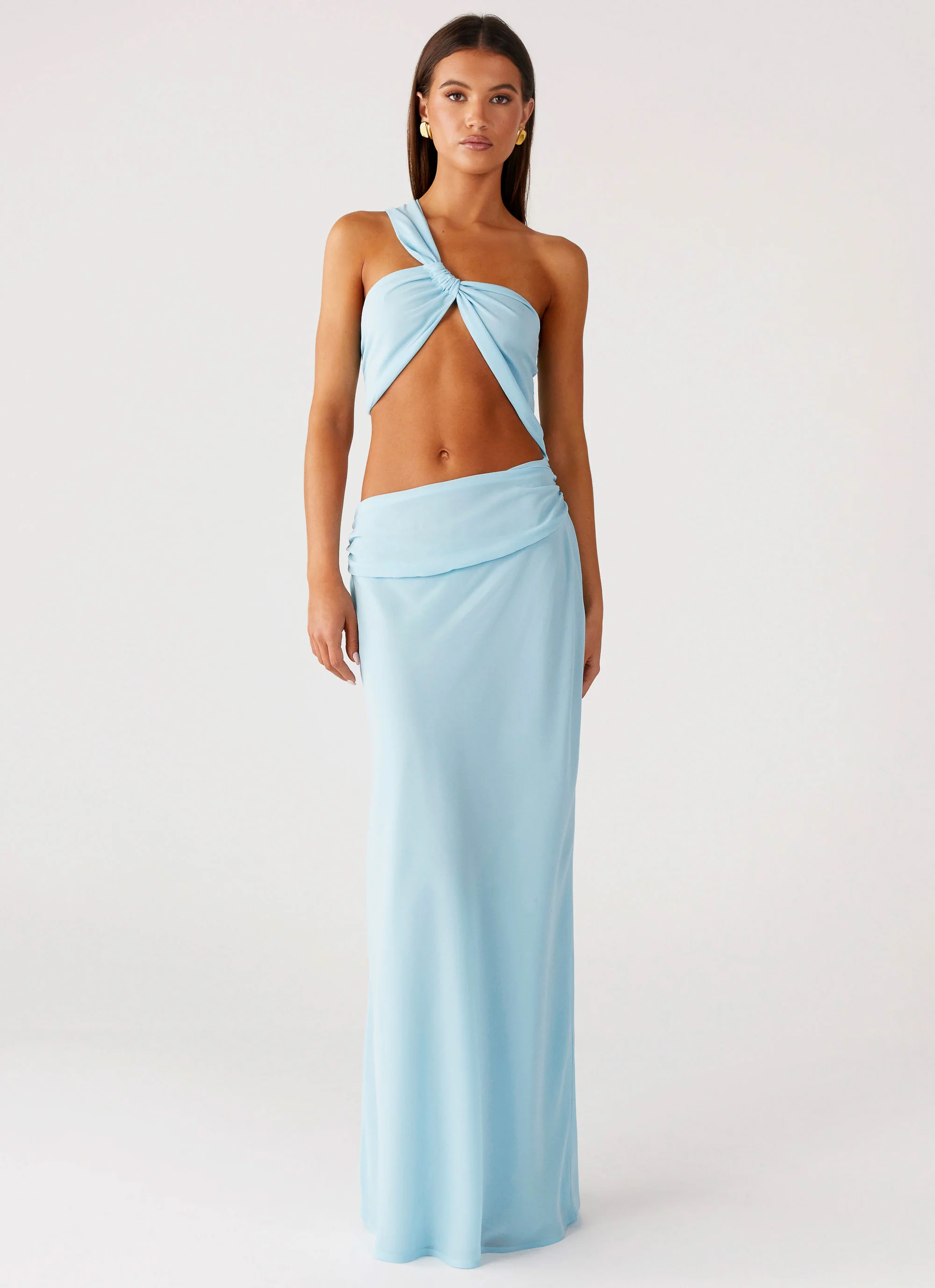 Cindelle One Shoulder Maxi Dress - Turquoise - Image 5