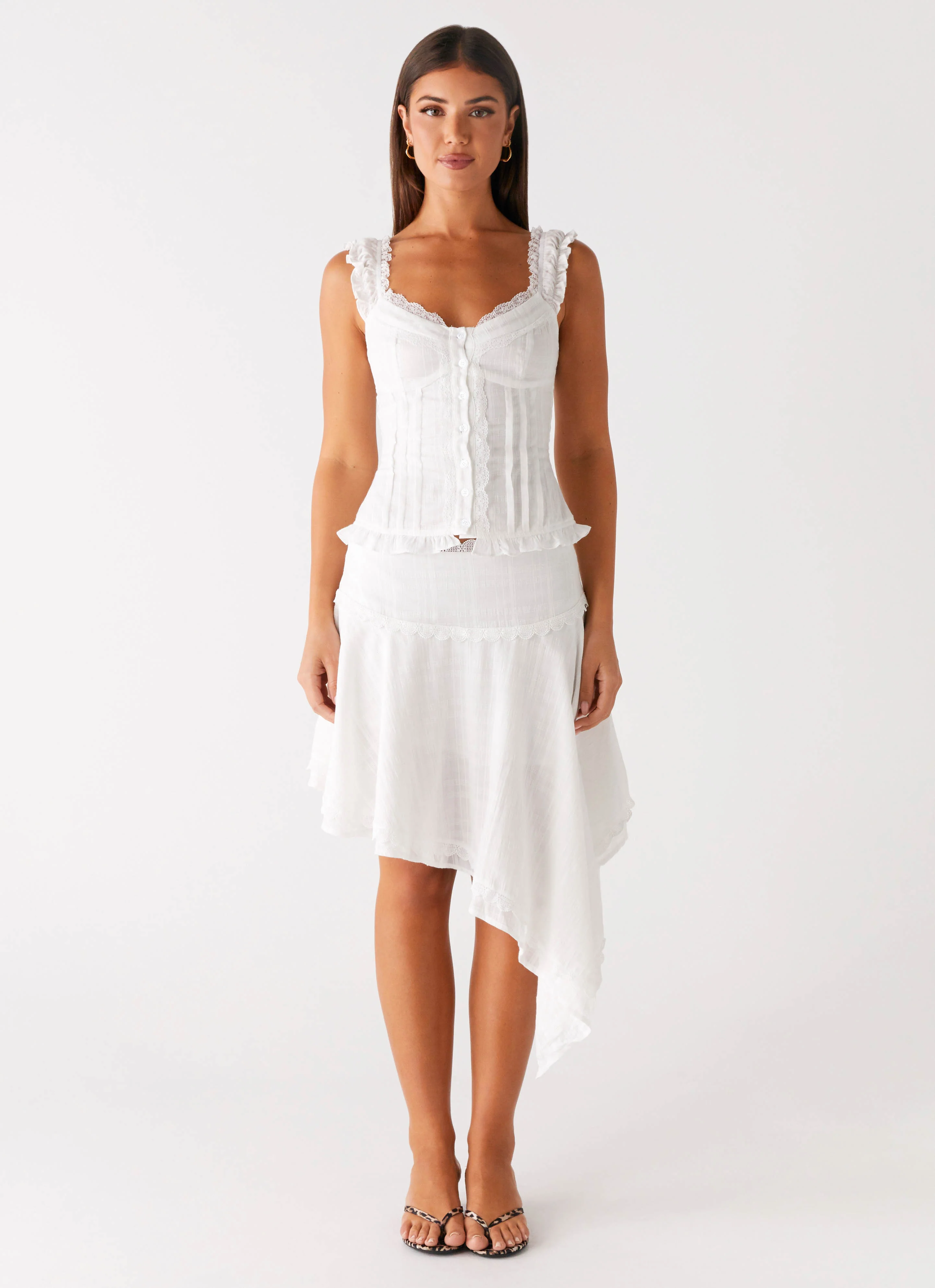 Clearwater Mist Midi Skirt - White - Image 2
