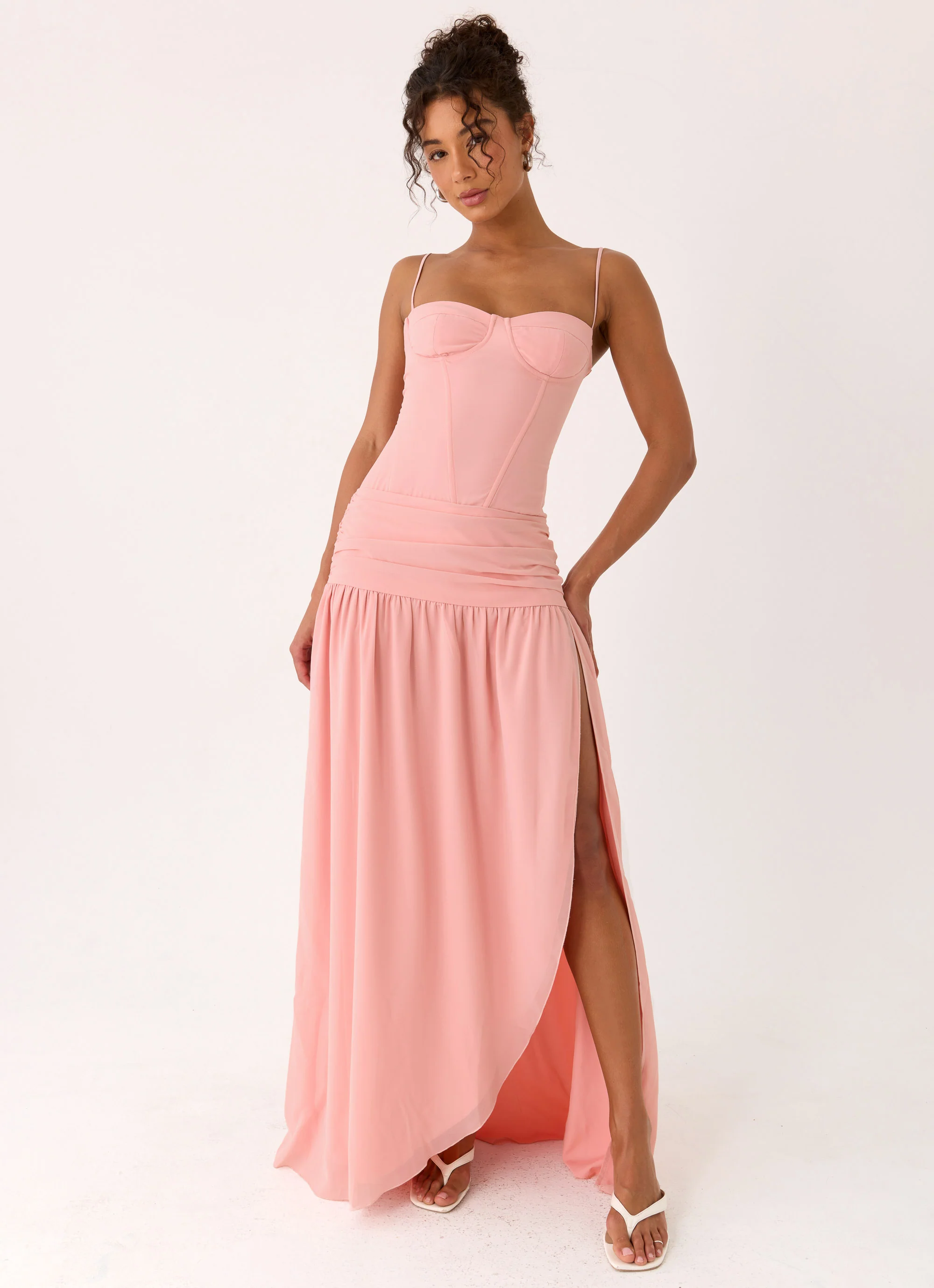 Clemence Bustier Maxi Dress - Coral - Image 6