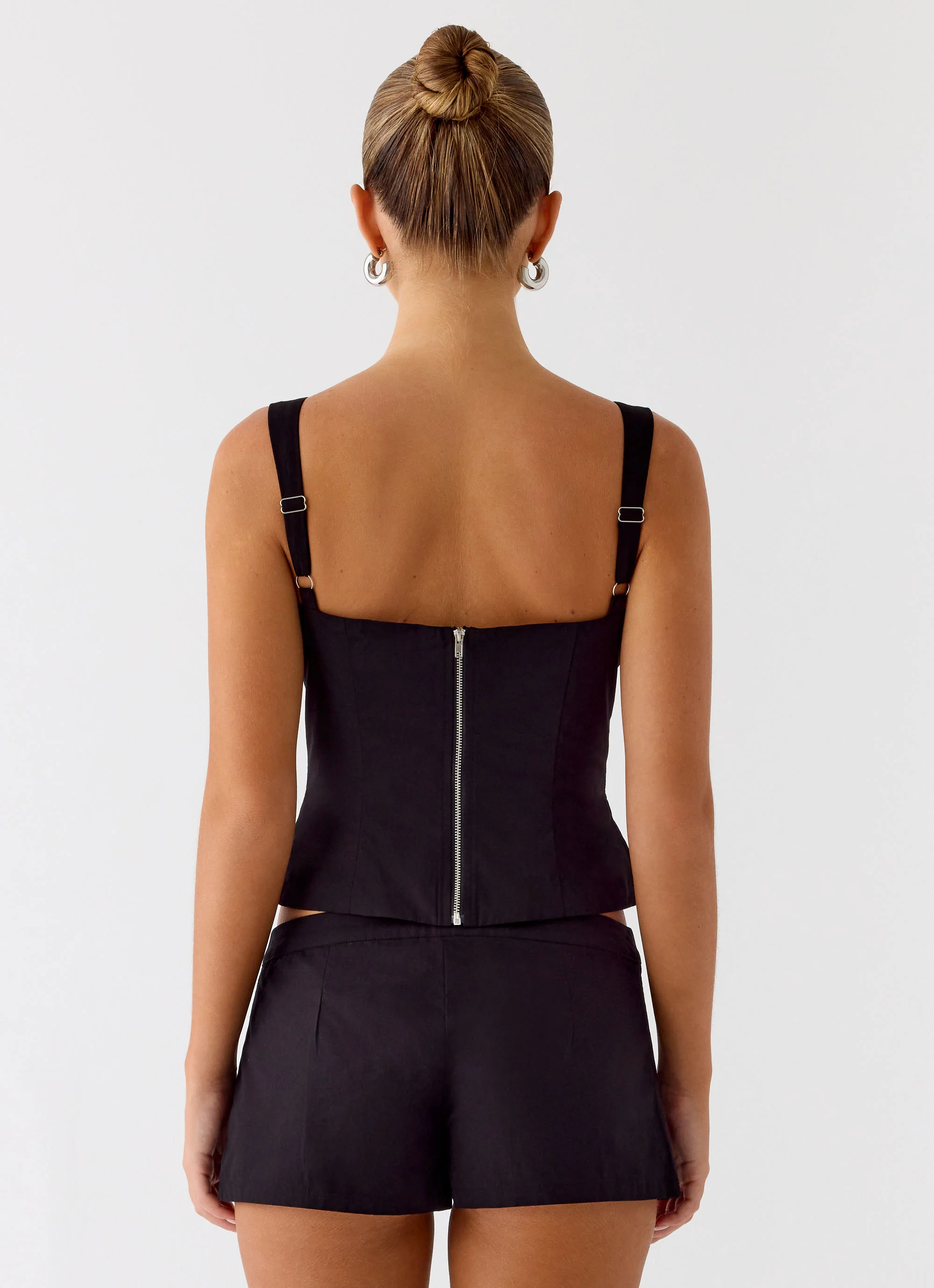 Coastline Cotton Micro Mini Shorts - Black - Image 3