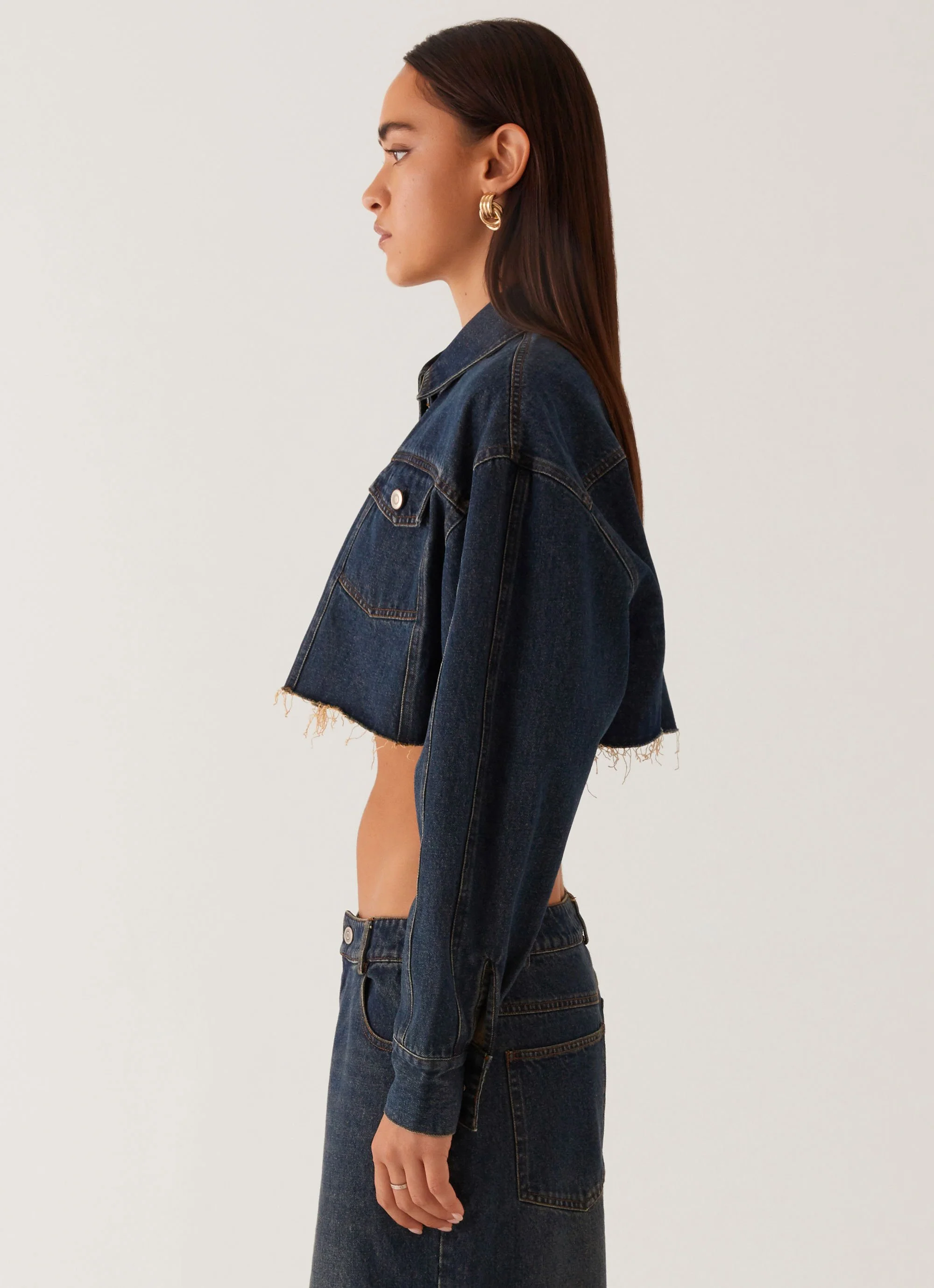 Colorado Cropped Jacket - Blue - Image 3
