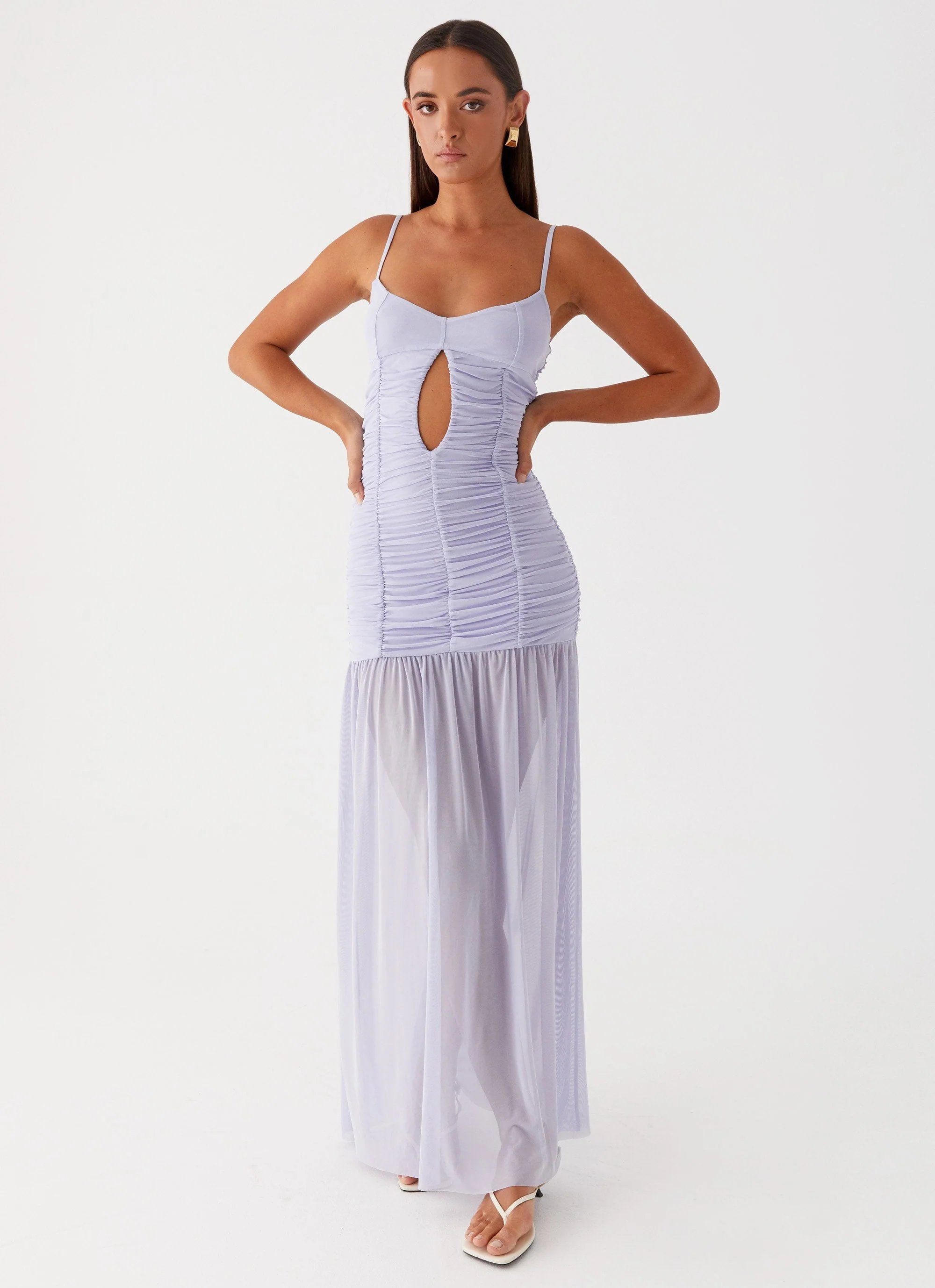 Constance Mesh Maxi Dress - Lavender - Image 2