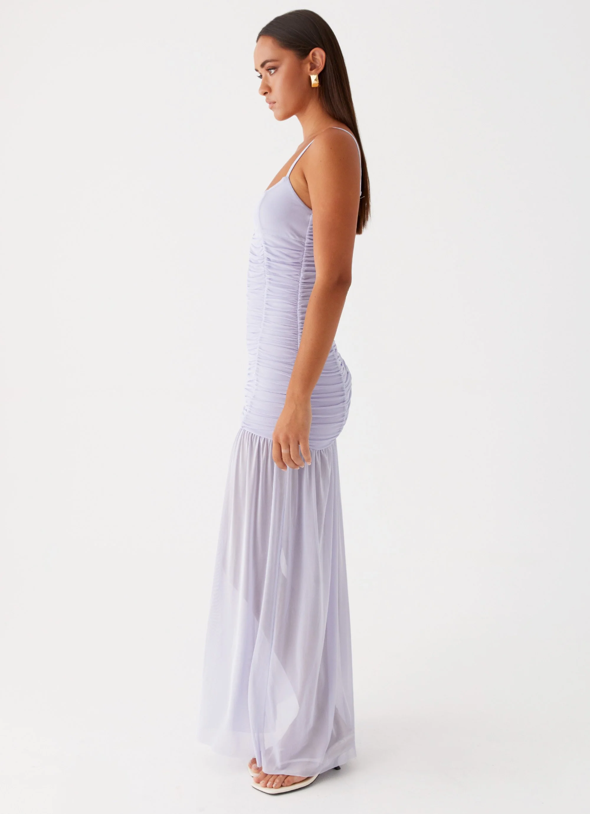 Constance Mesh Maxi Dress - Lavender - Image 3