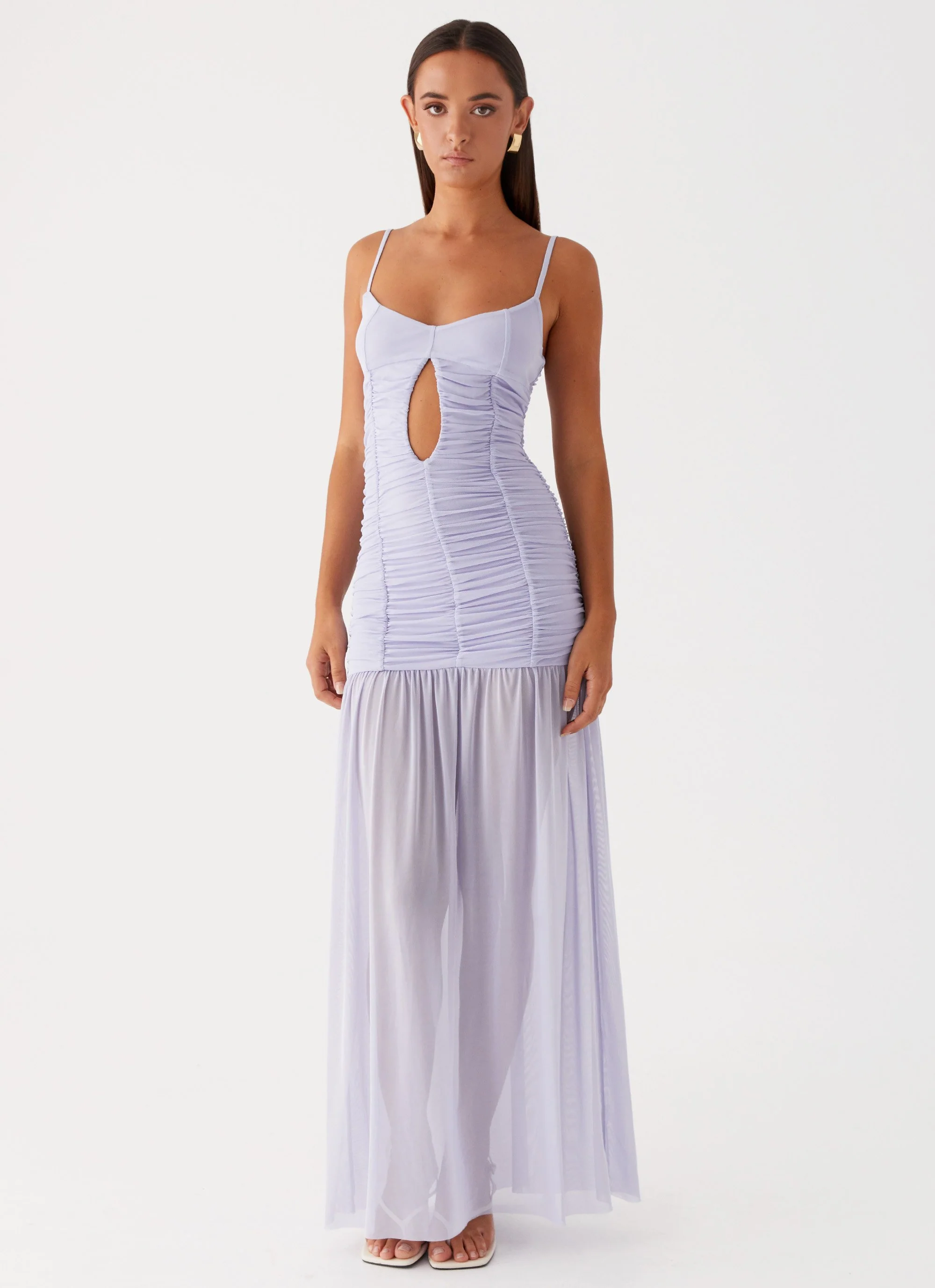 Constance Mesh Maxi Dress - Lavender - Image 5