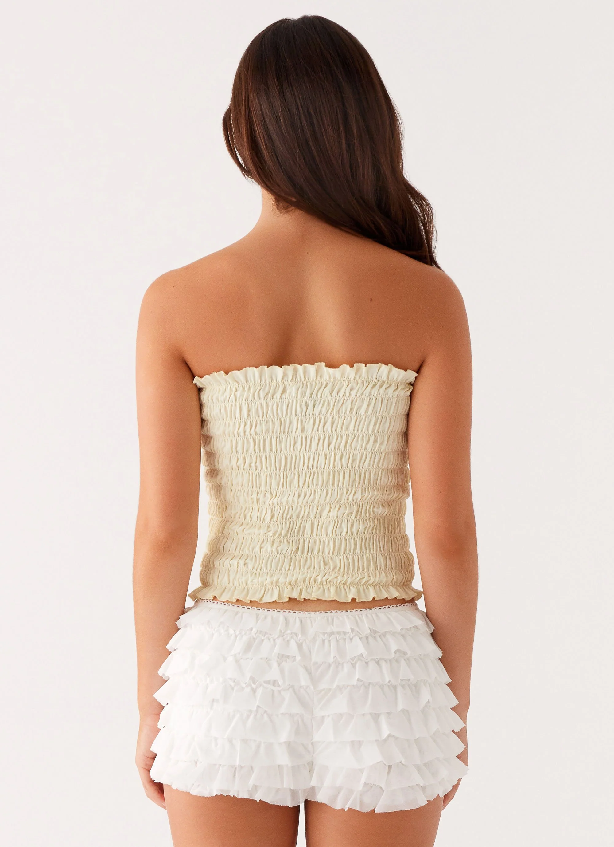 Cordelia Shirred Tube Top - Lemon - Image 4