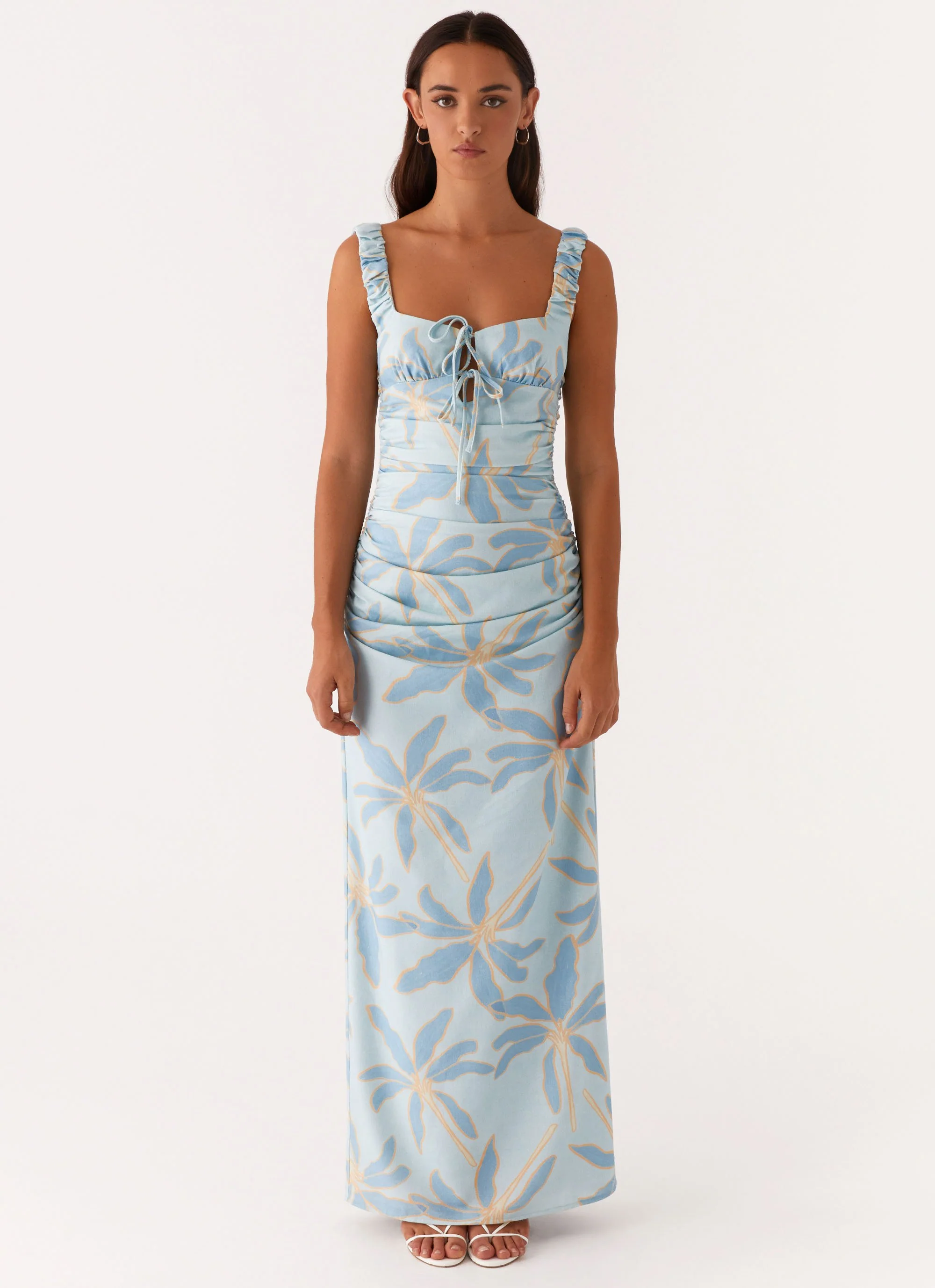 Cosmic Love Ruched Maxi Dress - Opulent Blue - Image 3