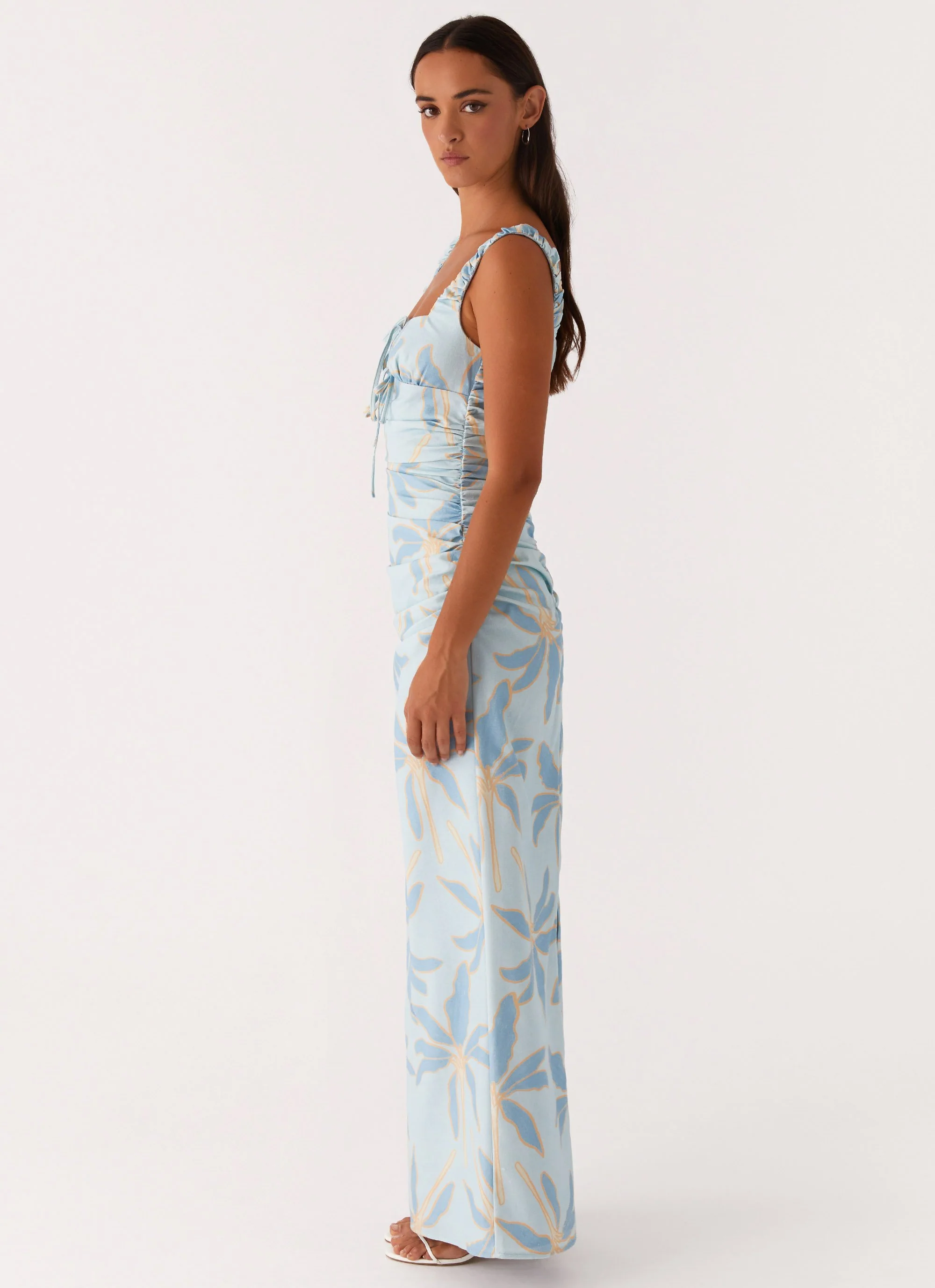 Cosmic Love Ruched Maxi Dress - Opulent Blue - Image 4