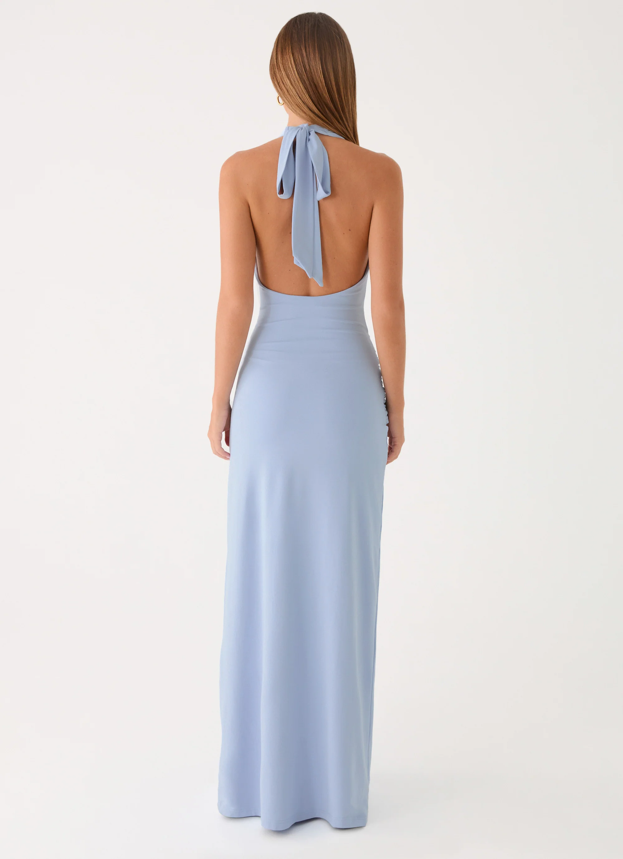 Cristal Halter Maxi Dress - Blue - Image 4