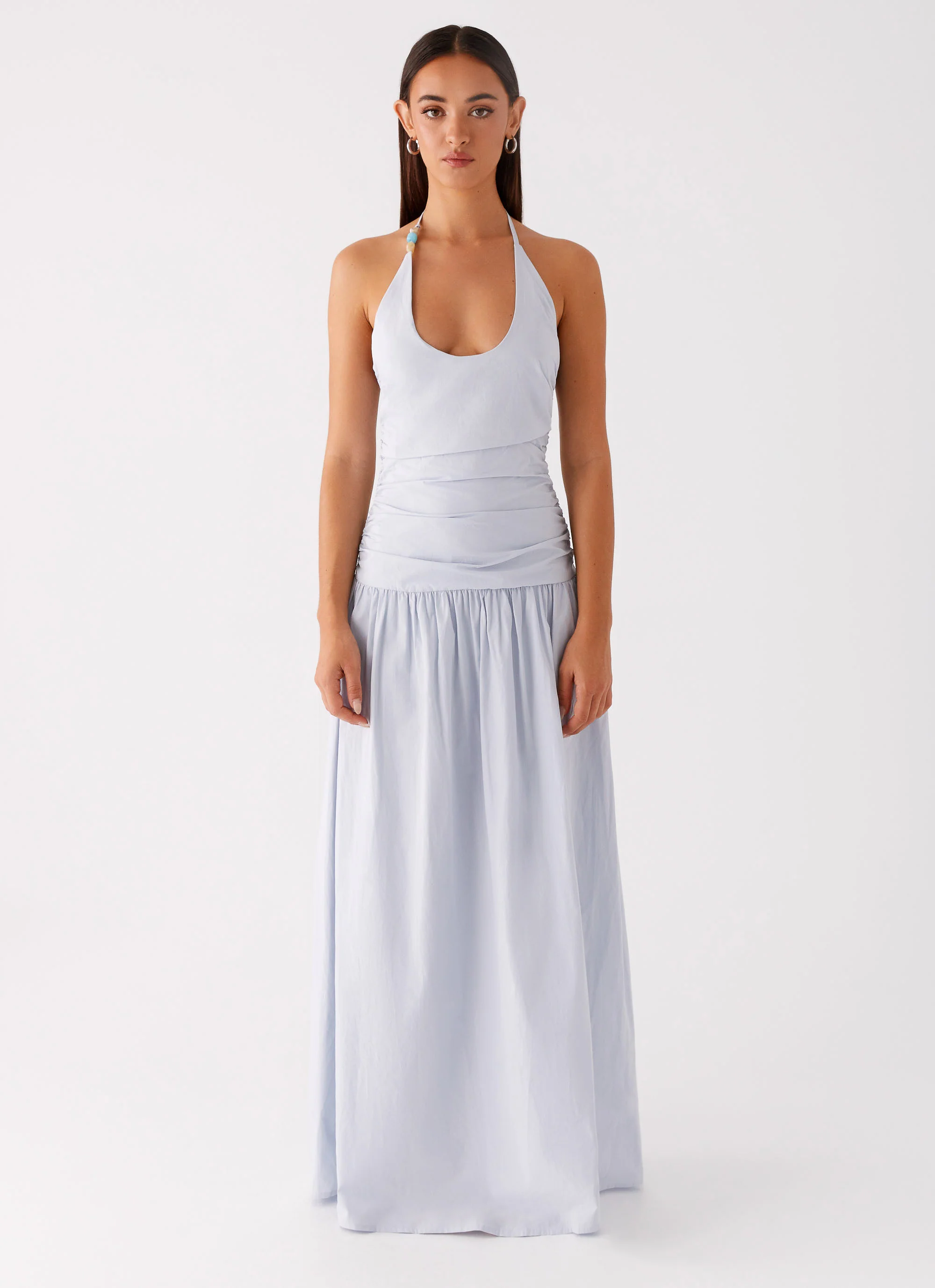 Cristina Halter Maxi Dress - Cornflower Blue - Image 4