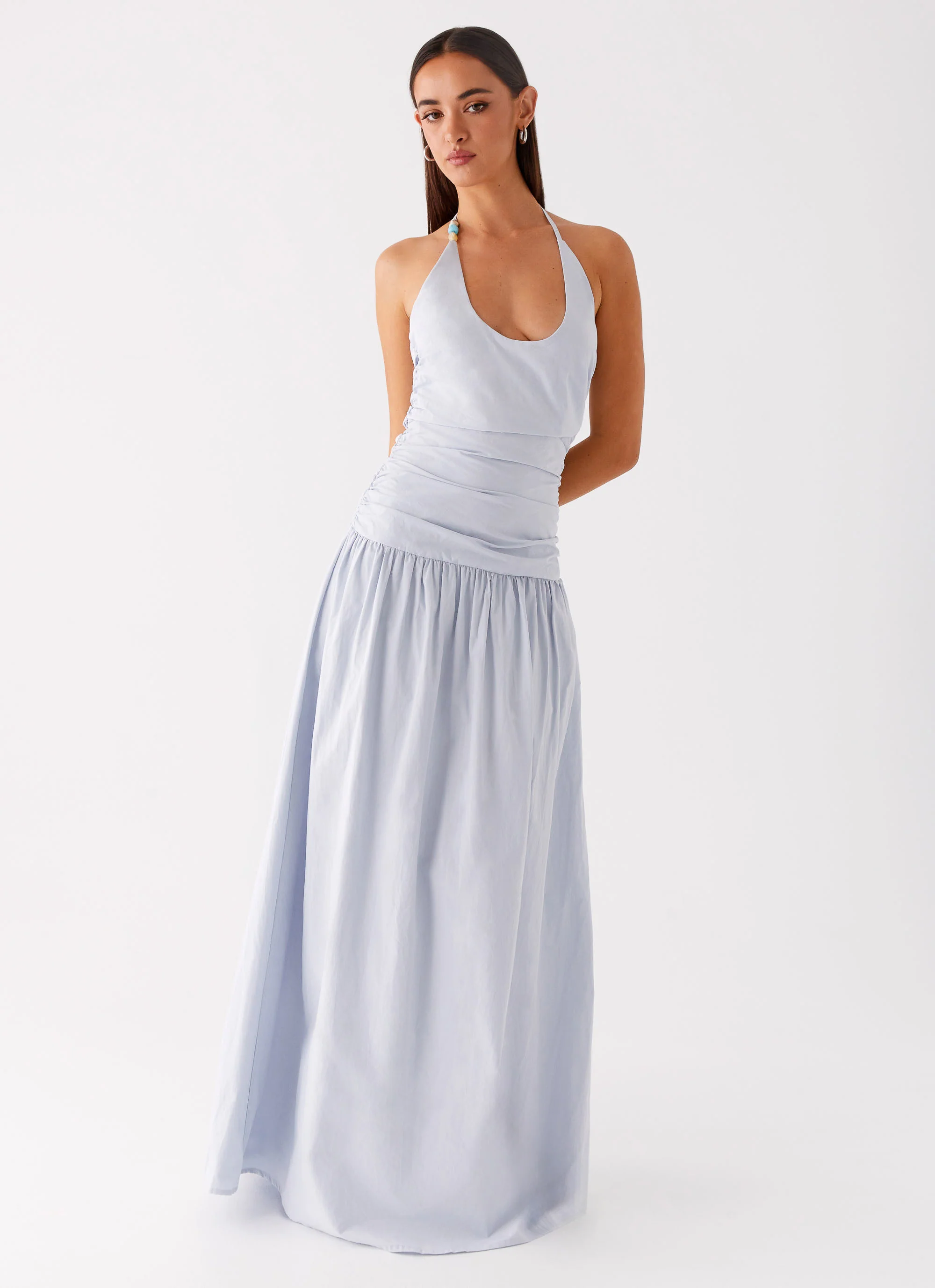 Cristina Halter Maxi Dress - Cornflower Blue - Image 5