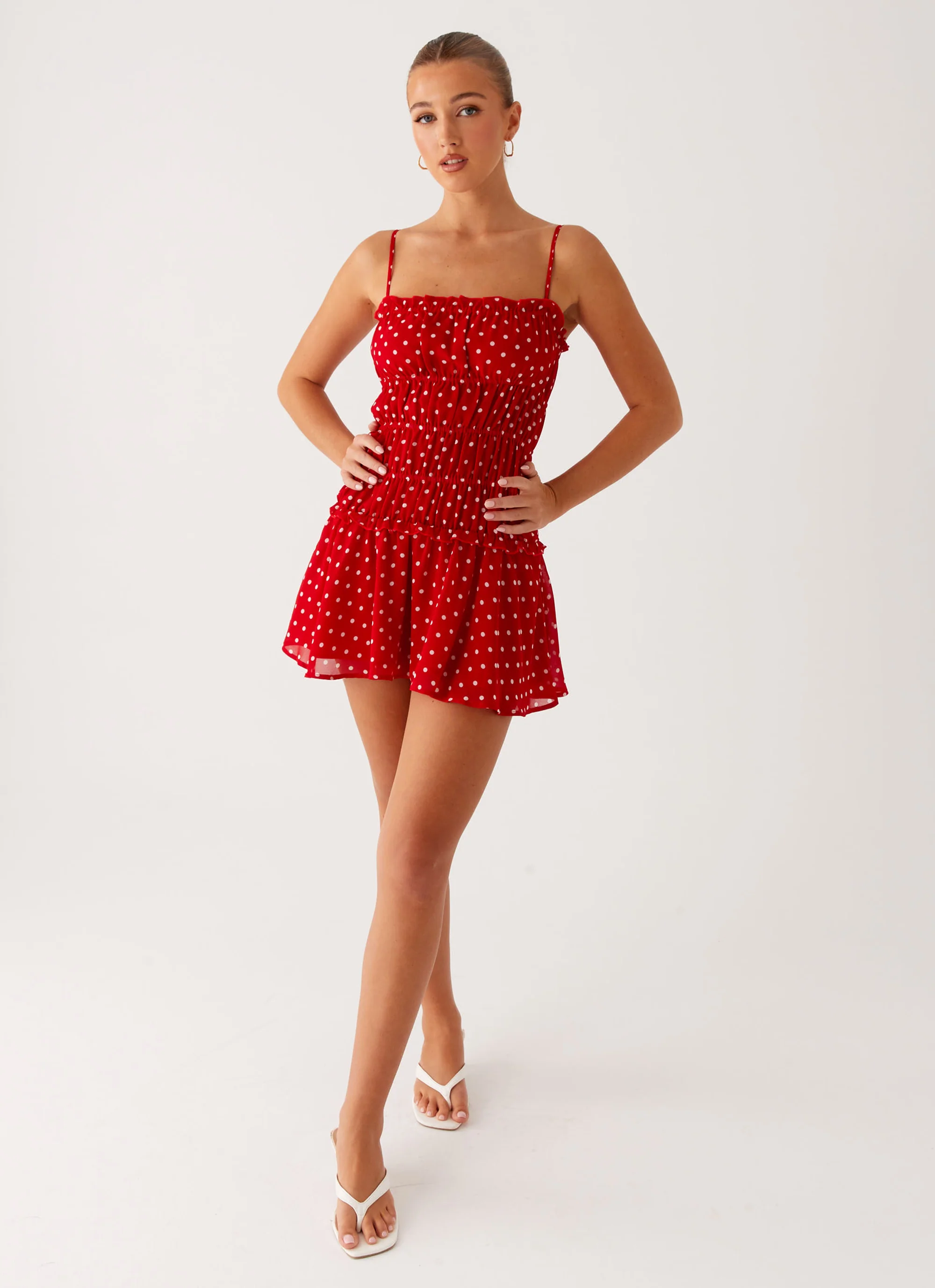 Cynlee Mini Dress - Red Polka Dot - Image 6