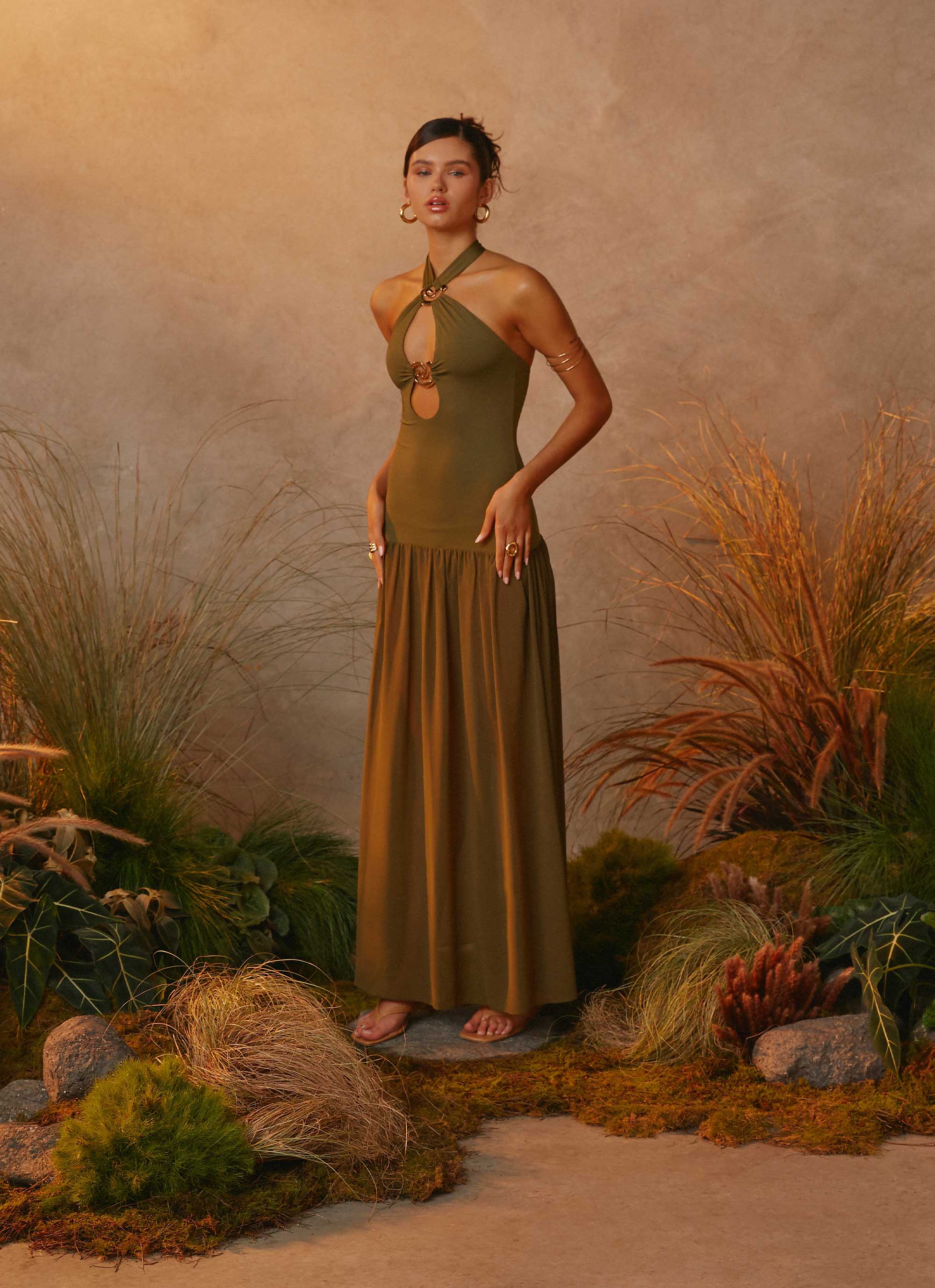 Cypress Kiss Maxi Dress - Khaki - Image 3