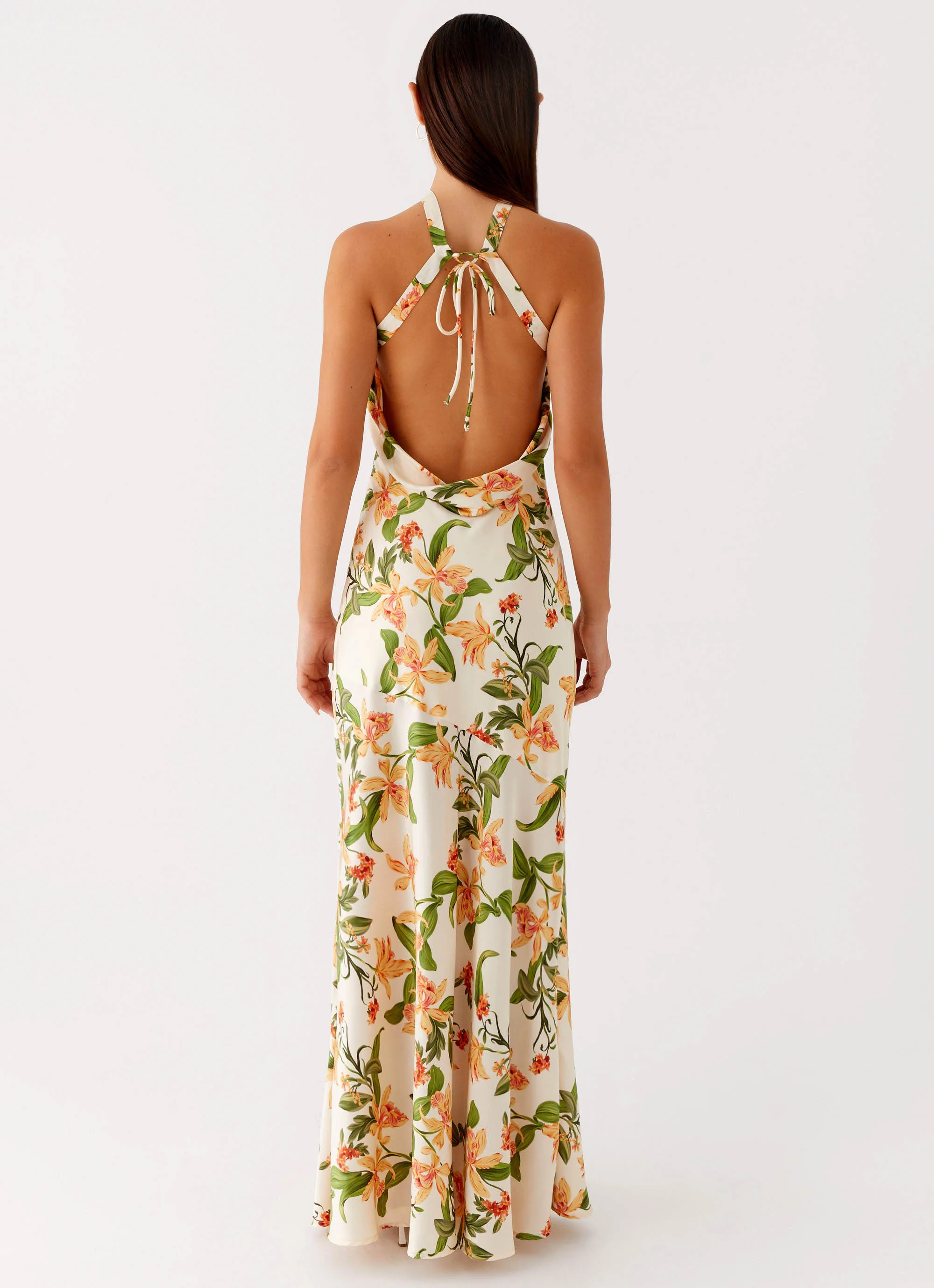 Damali Satin Maxi Dress - Floral Print - Image 3