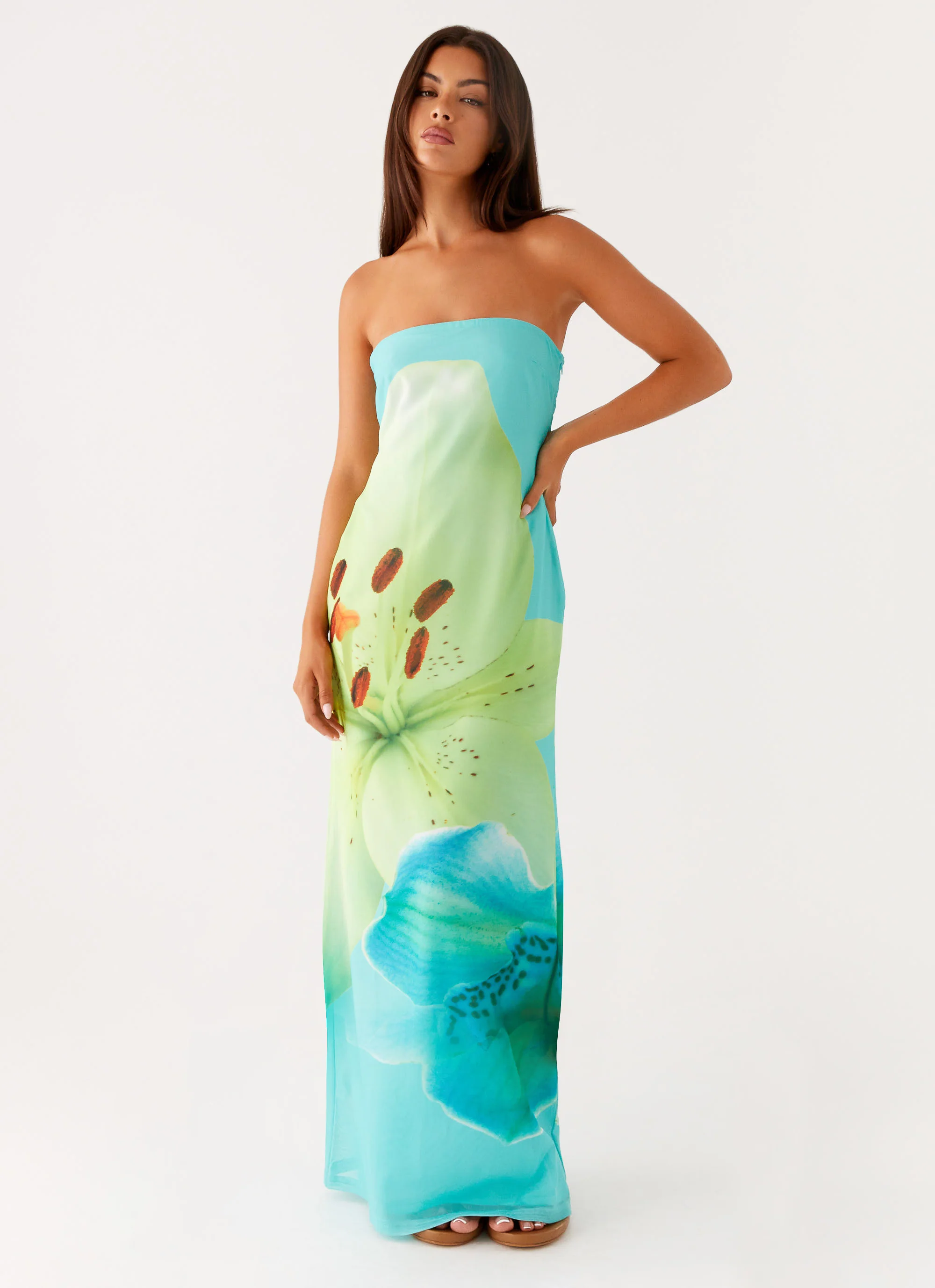 Darcy Maxi Dress - Turquoise Floral - Image 4