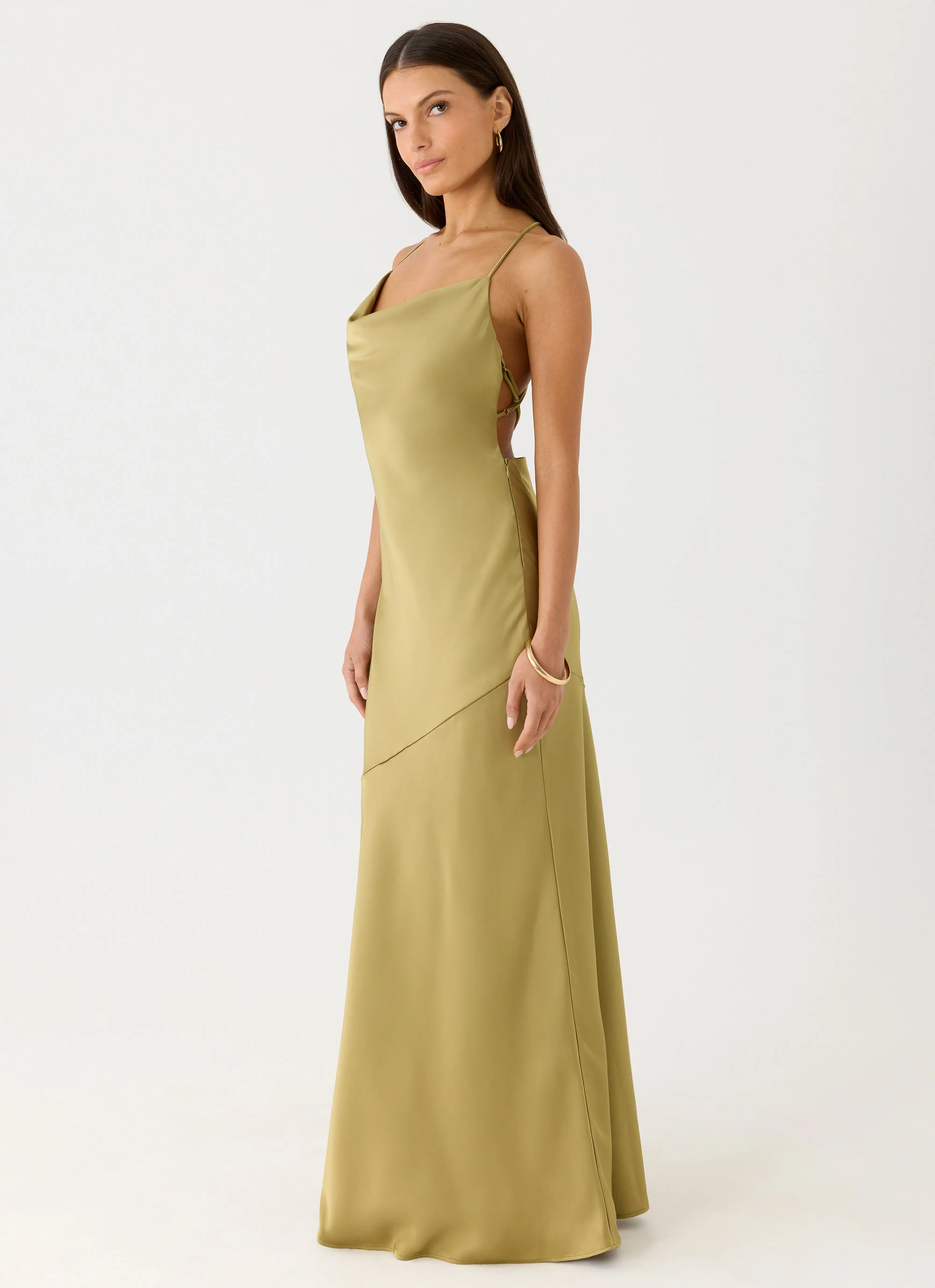 Darius Maxi Dress - Green Olive - Image 6