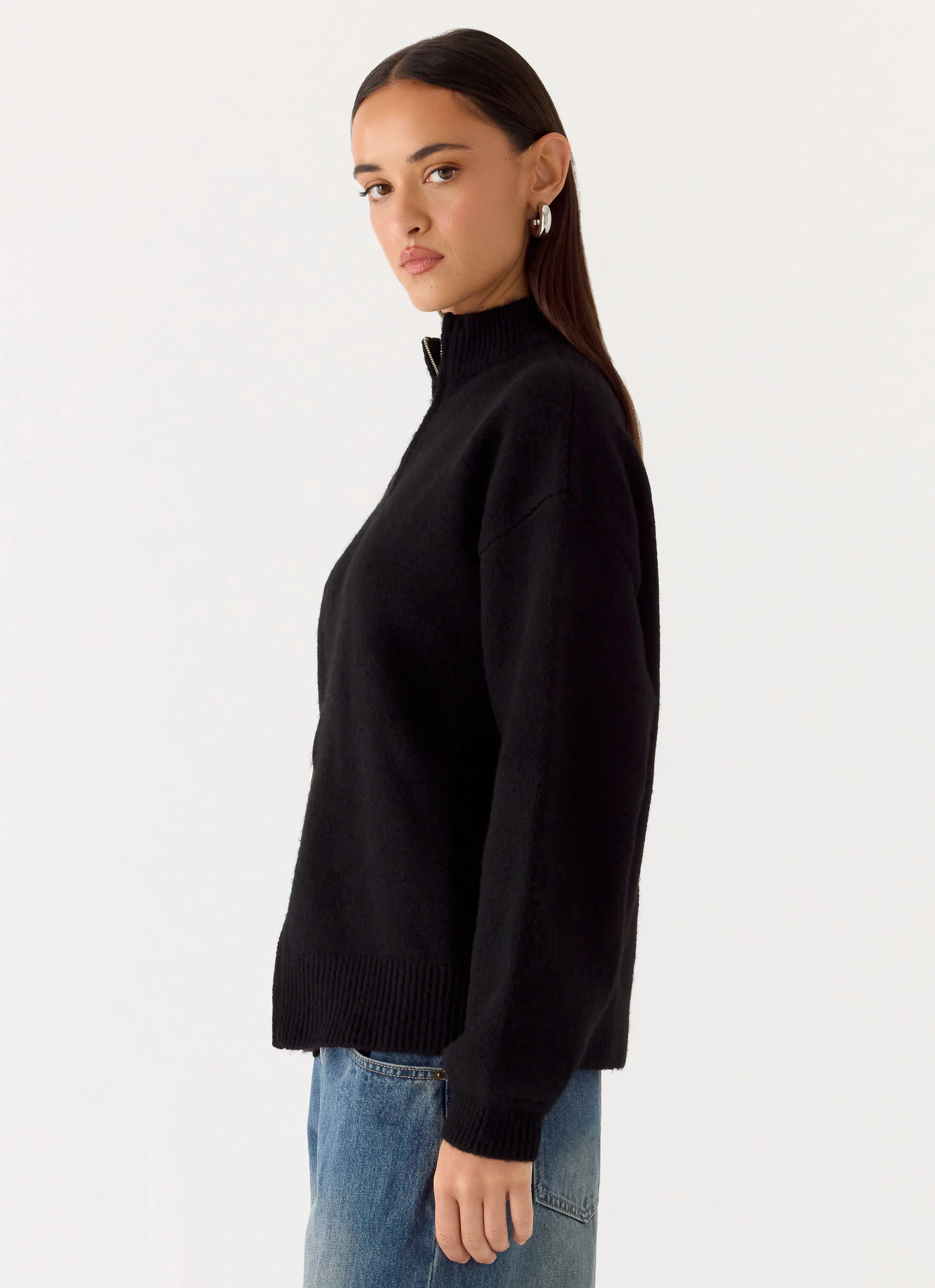 Davy Knit Zip Jacket - Black - Image 3