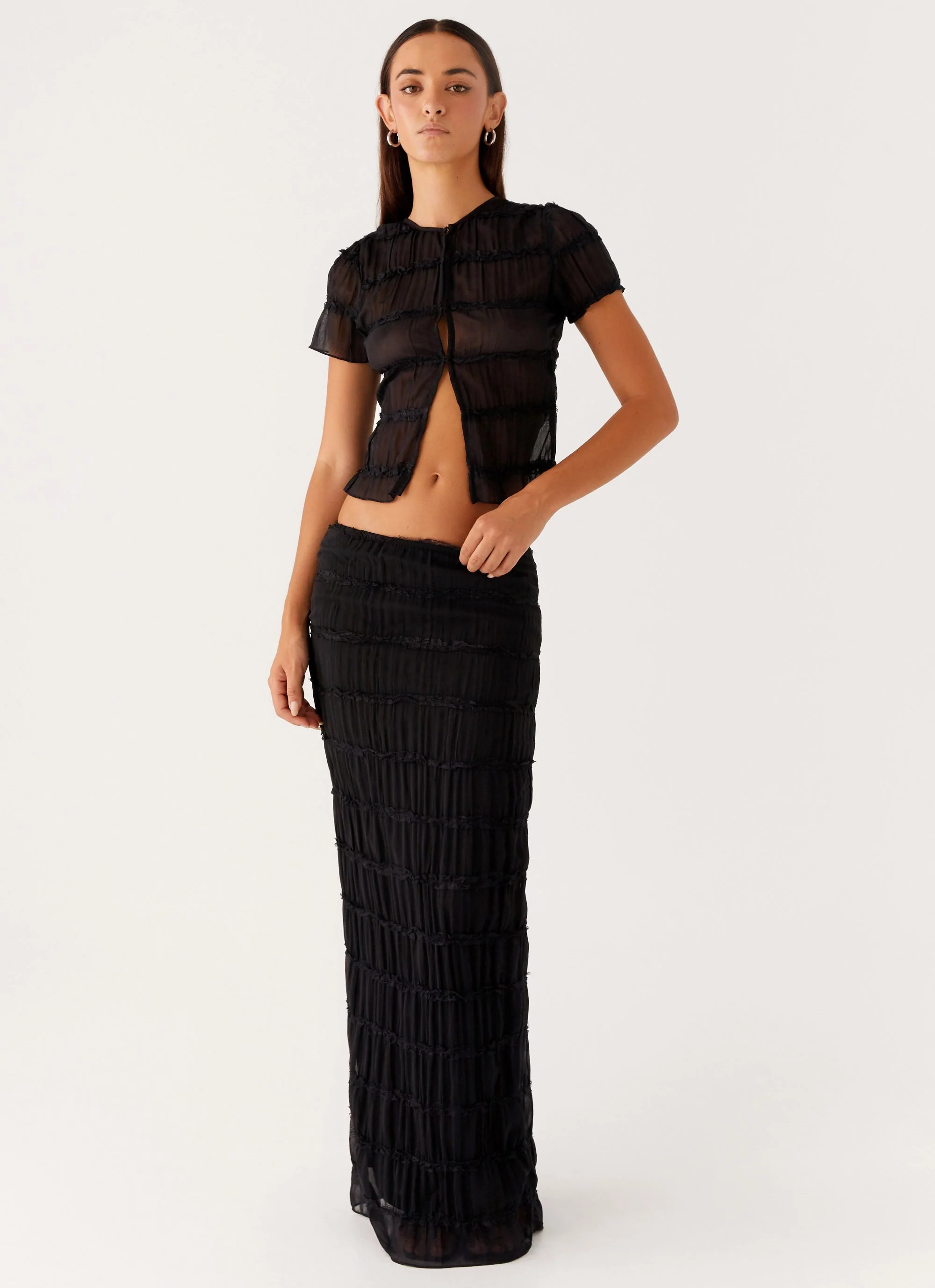 Daydreaming Low Rise Maxi Skirt - Black - Image 6