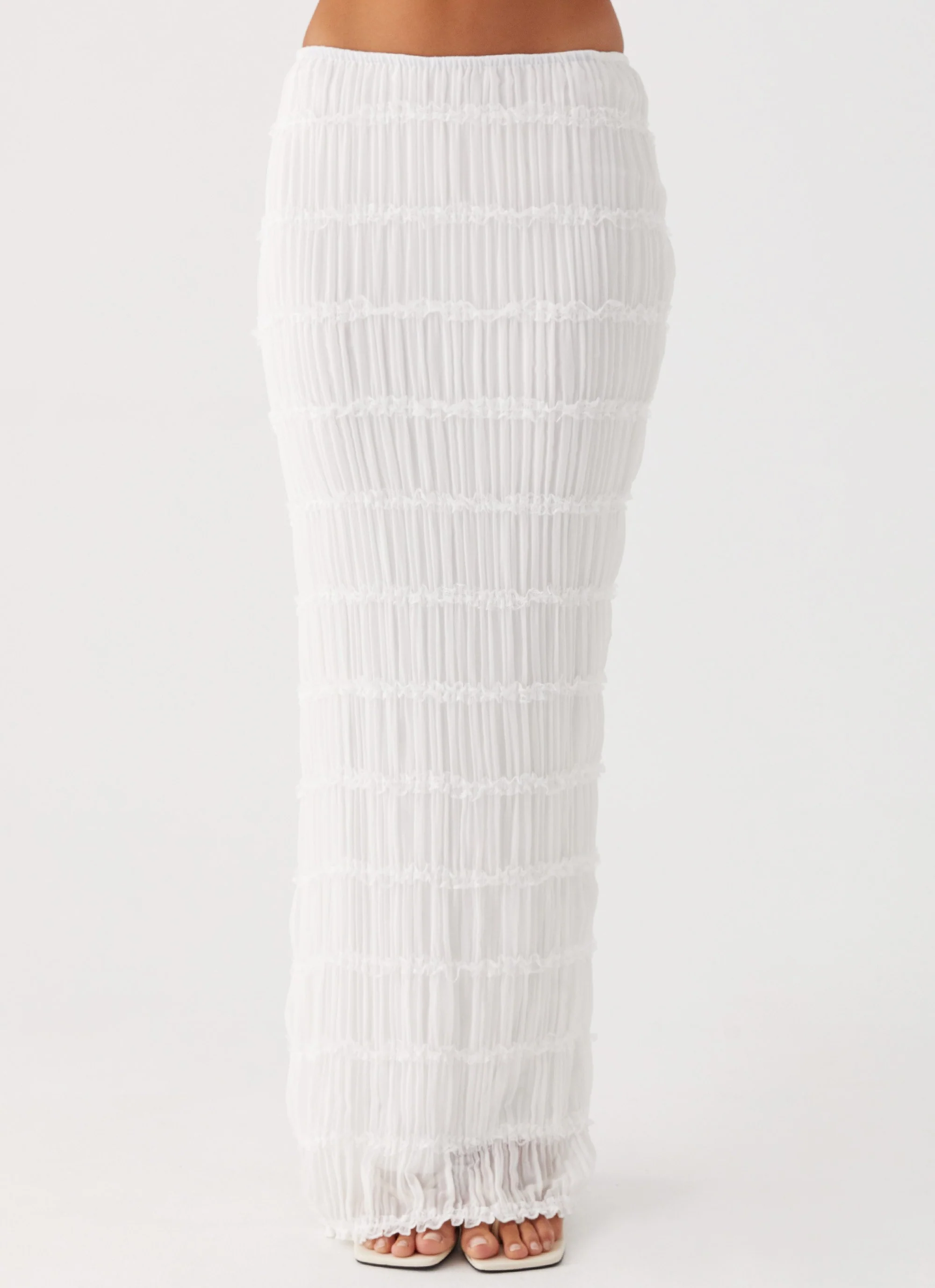 Daydreaming Low Rise Maxi Skirt - White - Image 6