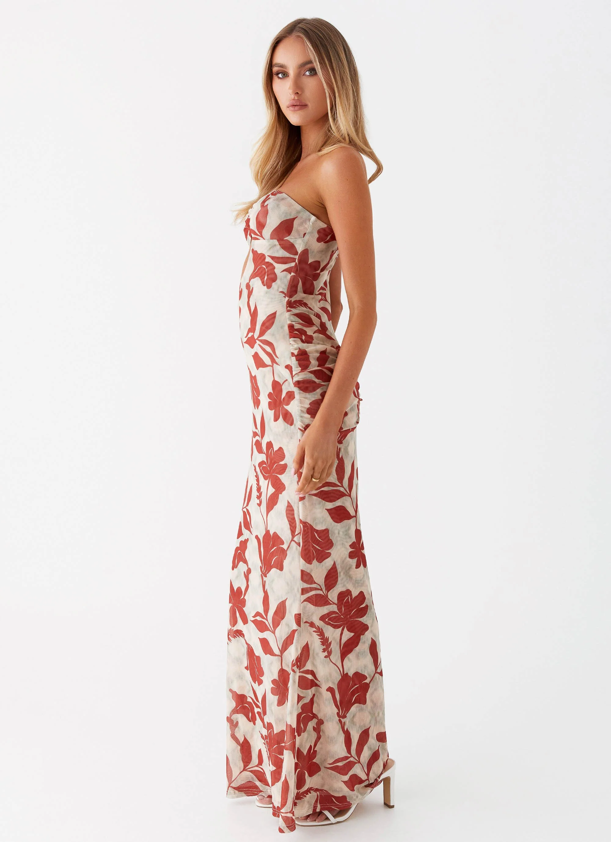 Dearest Maxi Dress - Red Green Floral - Image 3