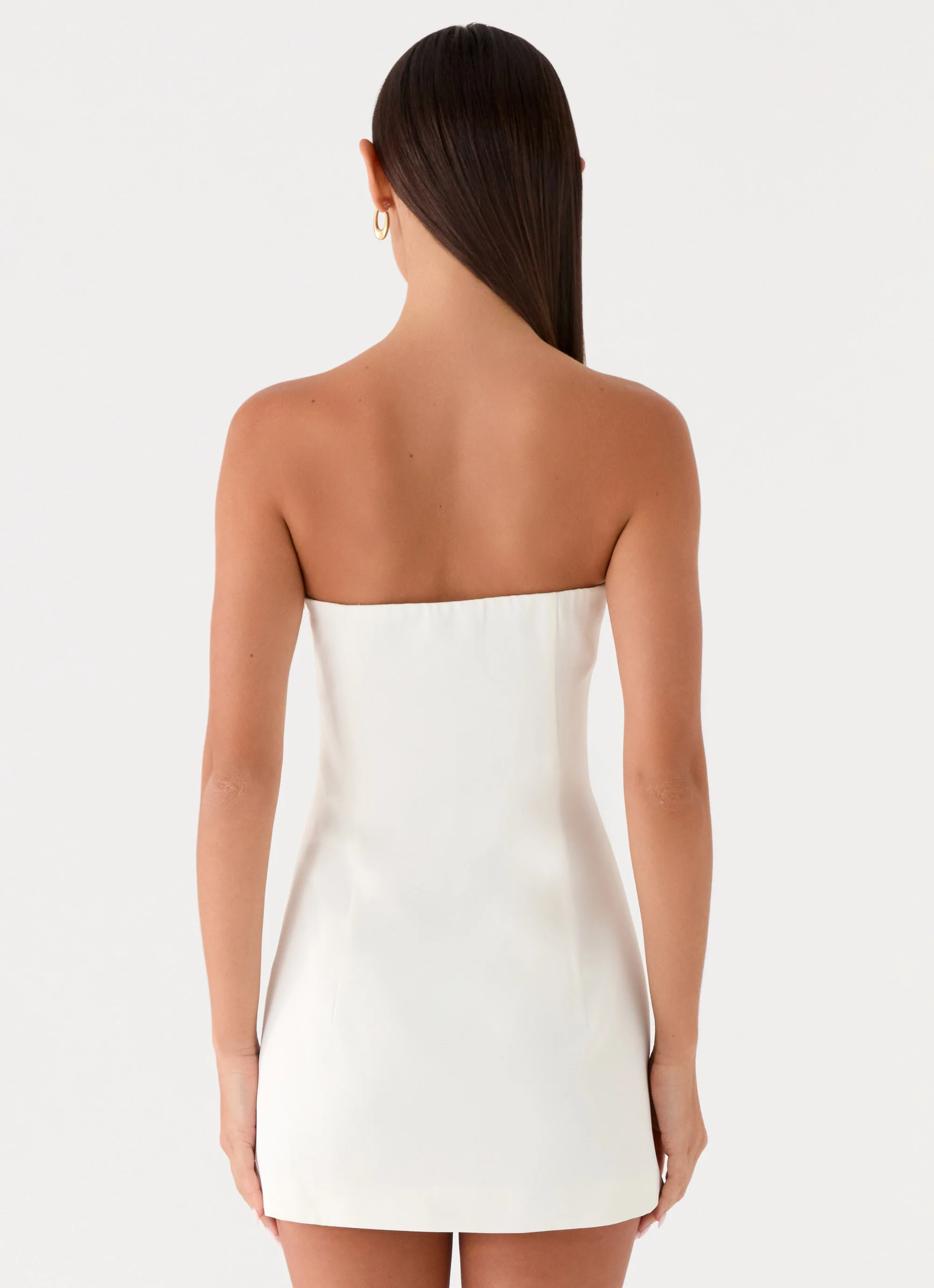 Della Strapless Mini Dress - White - Image 3