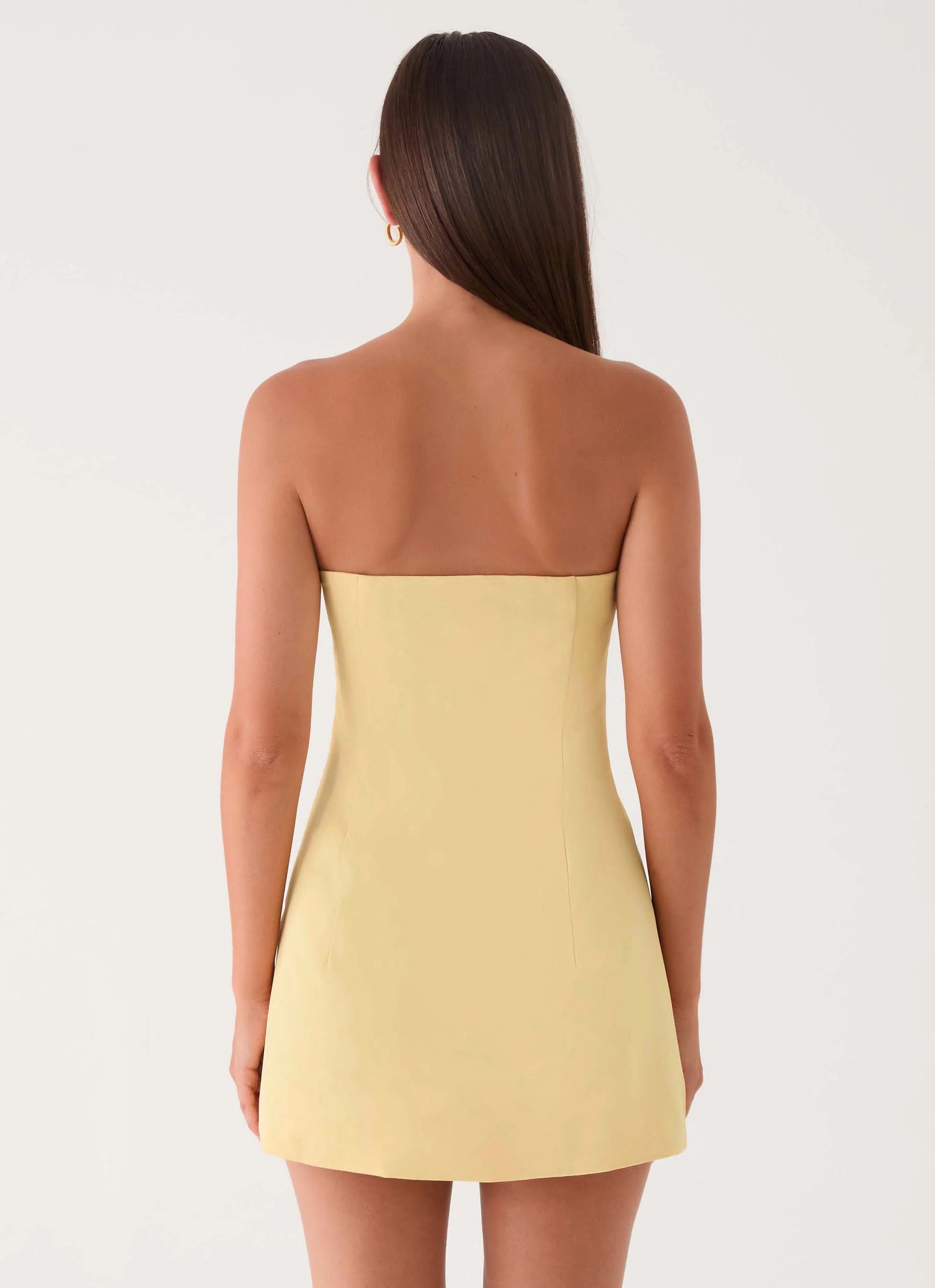 Della Strapless Mini Dress - Yellow - Image 2