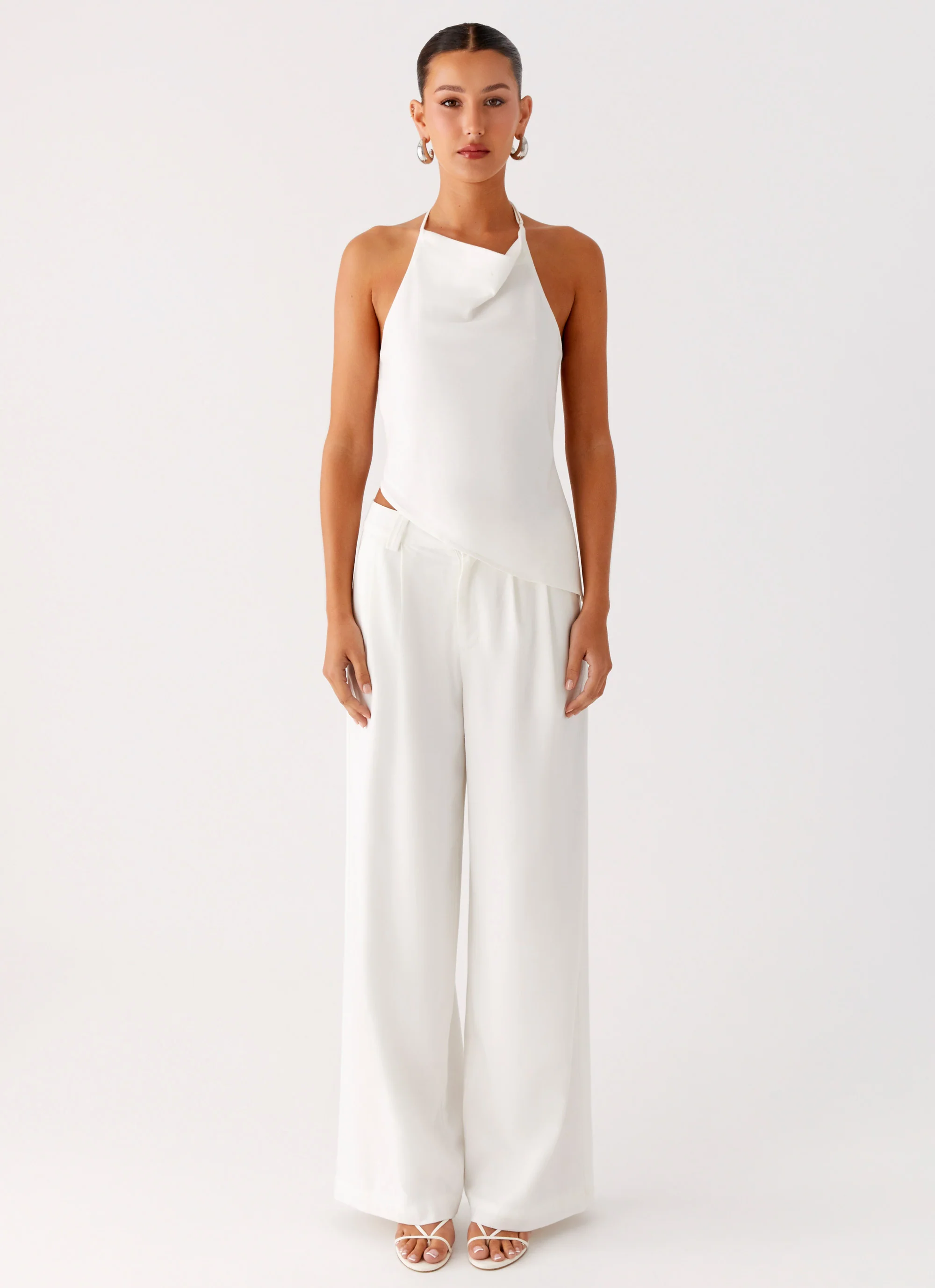 Delong Backless Linen Top - White - Image 4