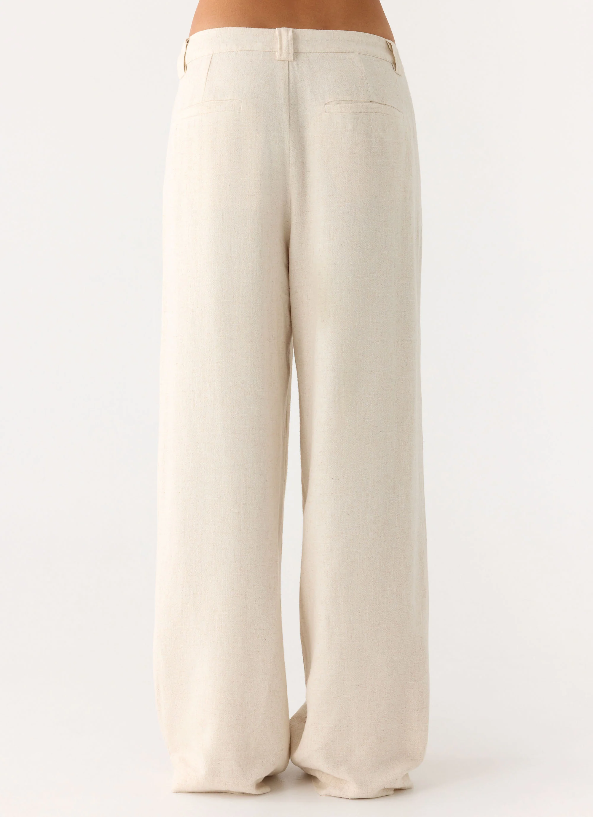 Delong Low Rise Linen Pants - Oatmeal - Image 4