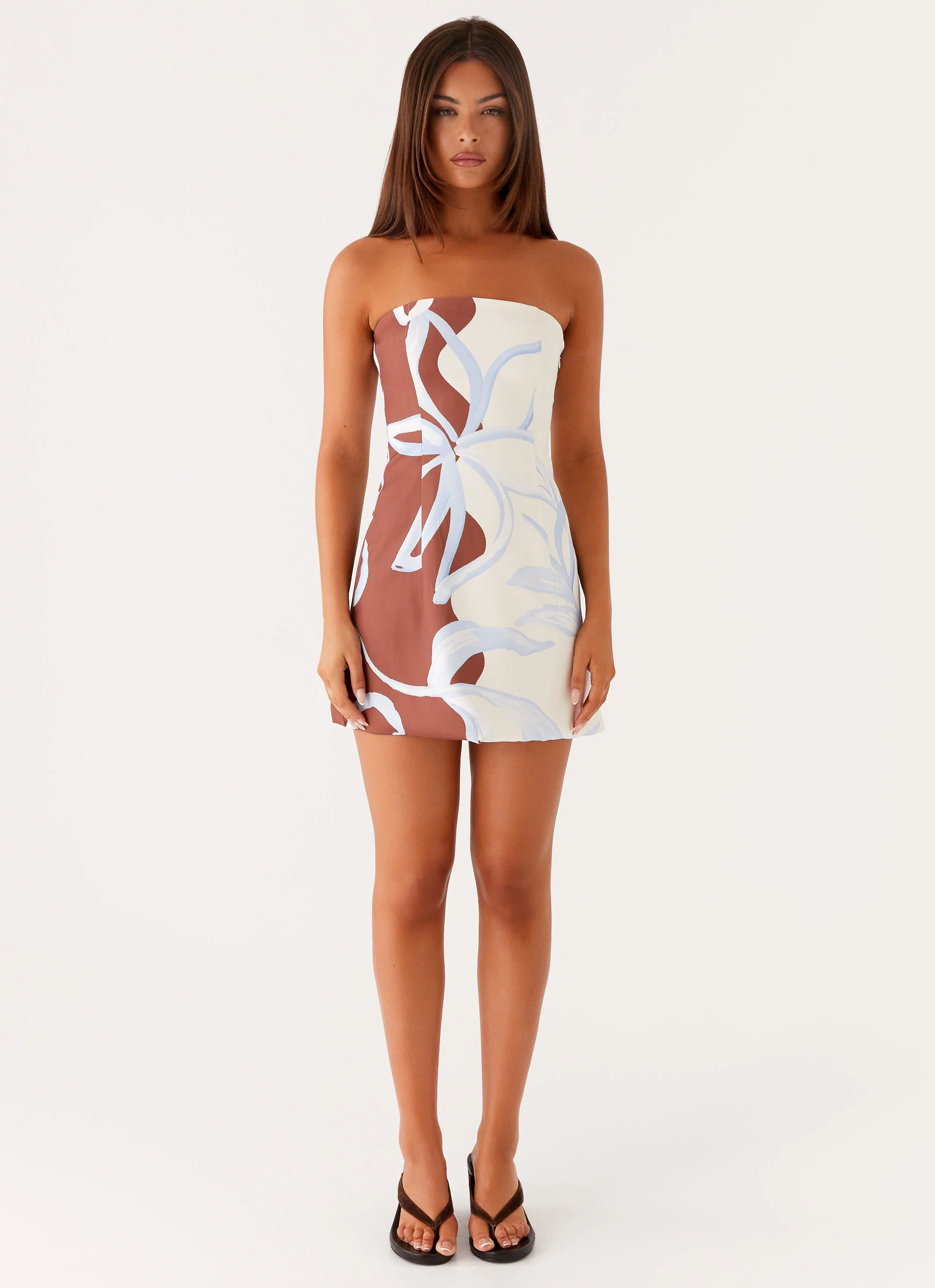 Denby Strapless Mini Dress - Bloom Wave Print - Image 2