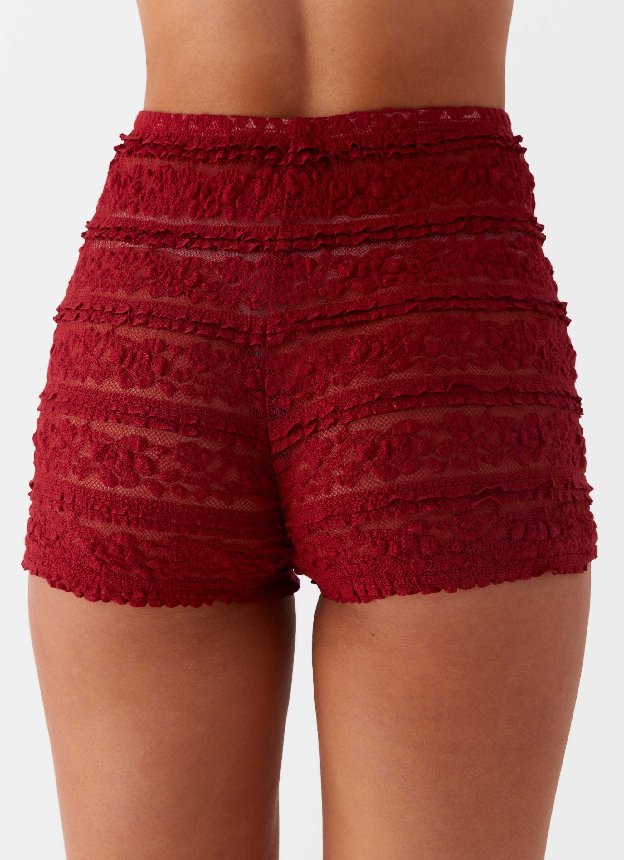 Desert Isle Mini Shorts - Red - Image 4