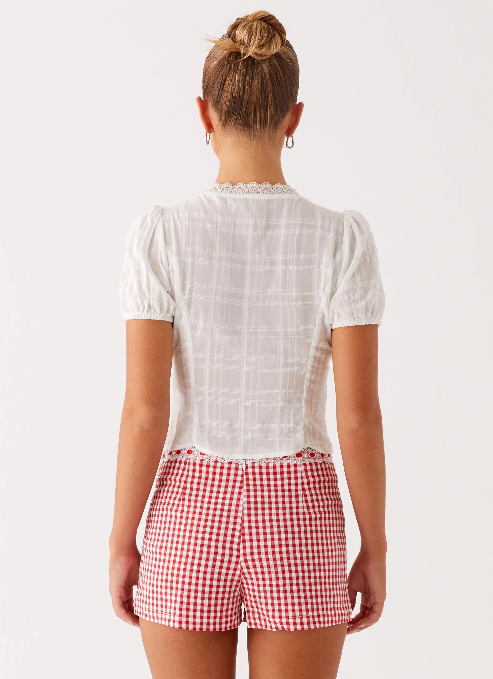 Devon Micro Shorts - Red Gingham - Image 4