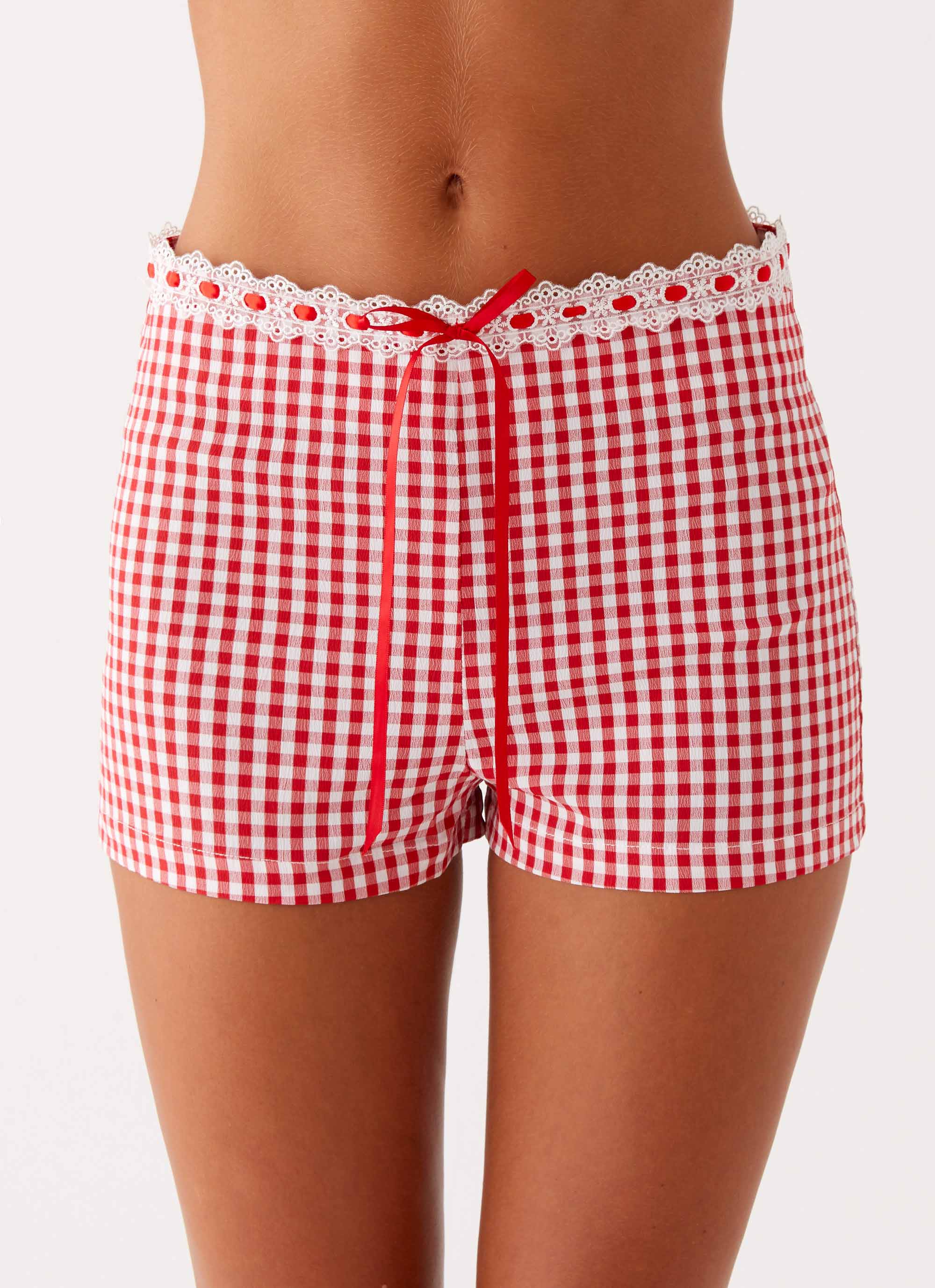 Devon Micro Shorts - Red Gingham - Image 5