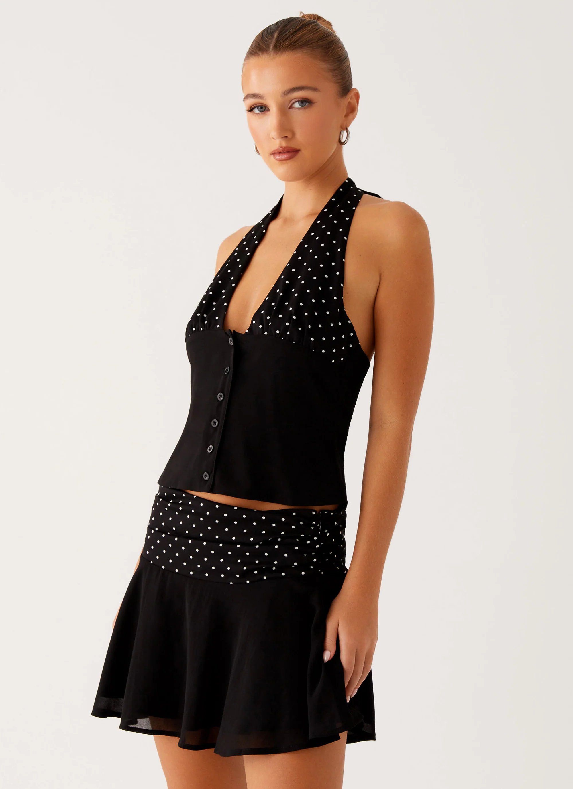 Devoted Halterneck Top - Black Polka Dot - Image 3