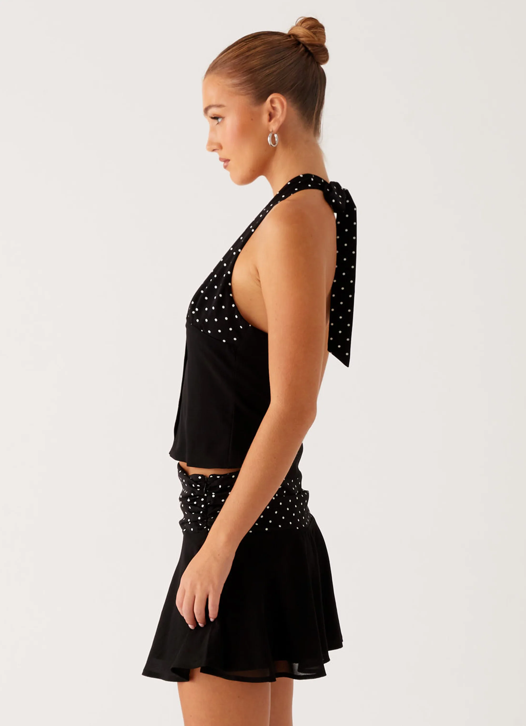 Devoted Halterneck Top - Black Polka Dot - Image 5