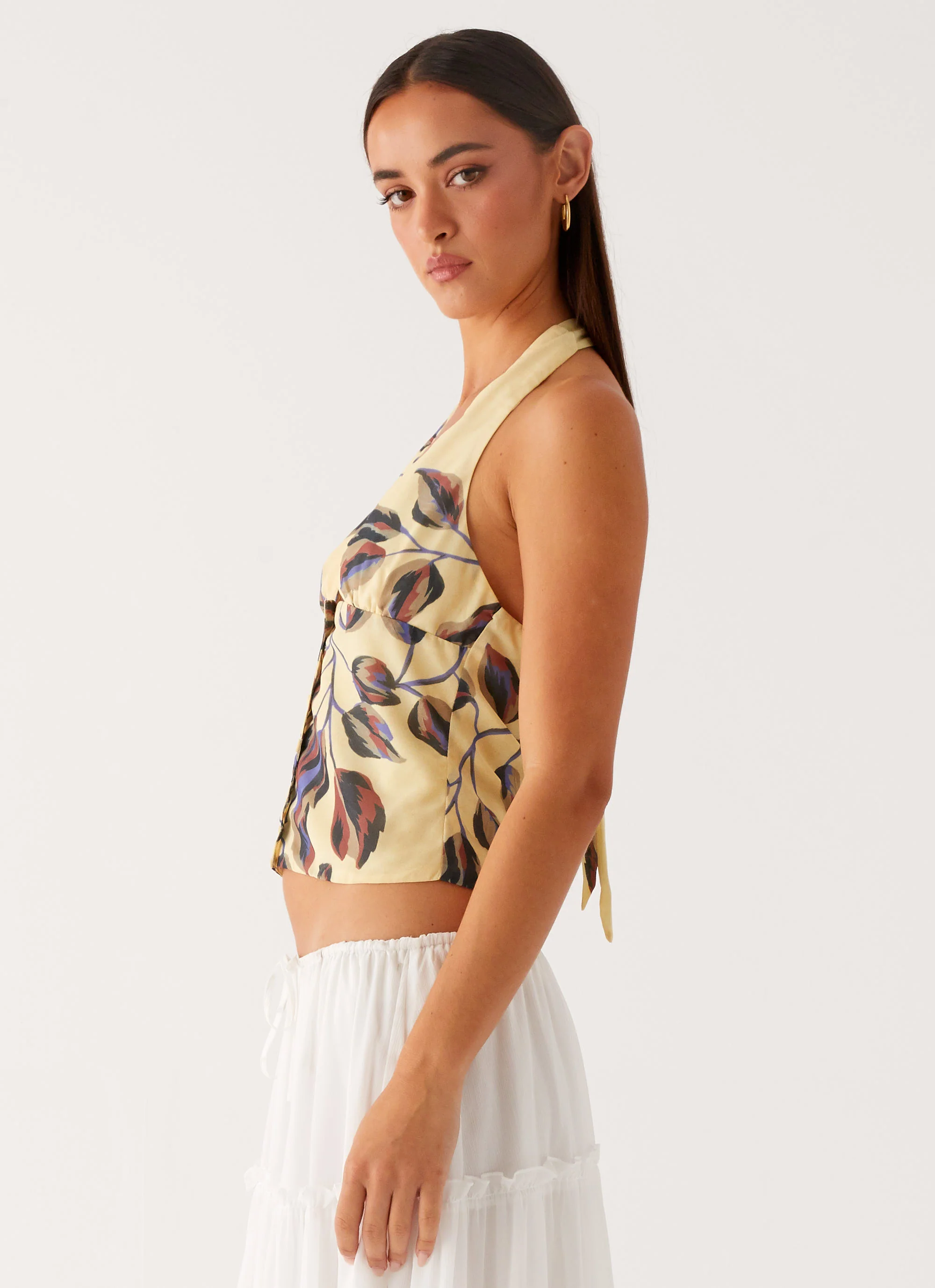 Devoted Halterneck Top - Buttercream Floral - Image 4