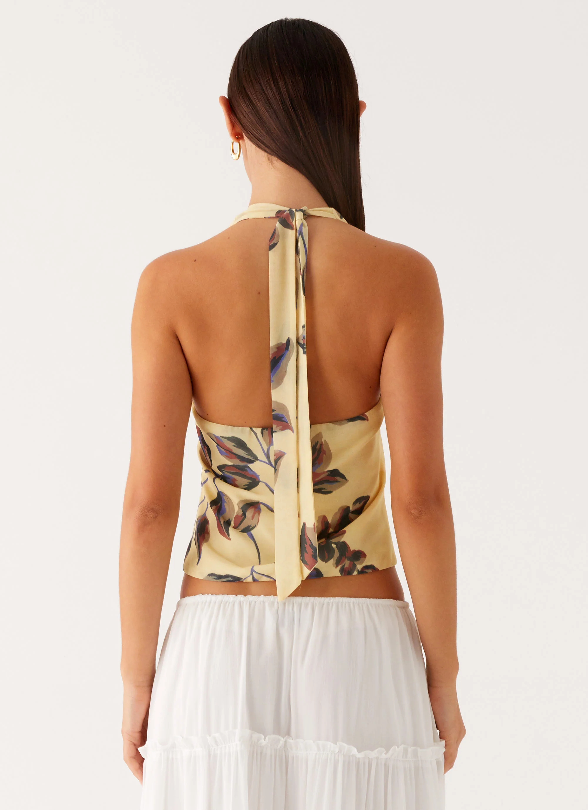 Devoted Halterneck Top - Buttercream Floral - Image 5