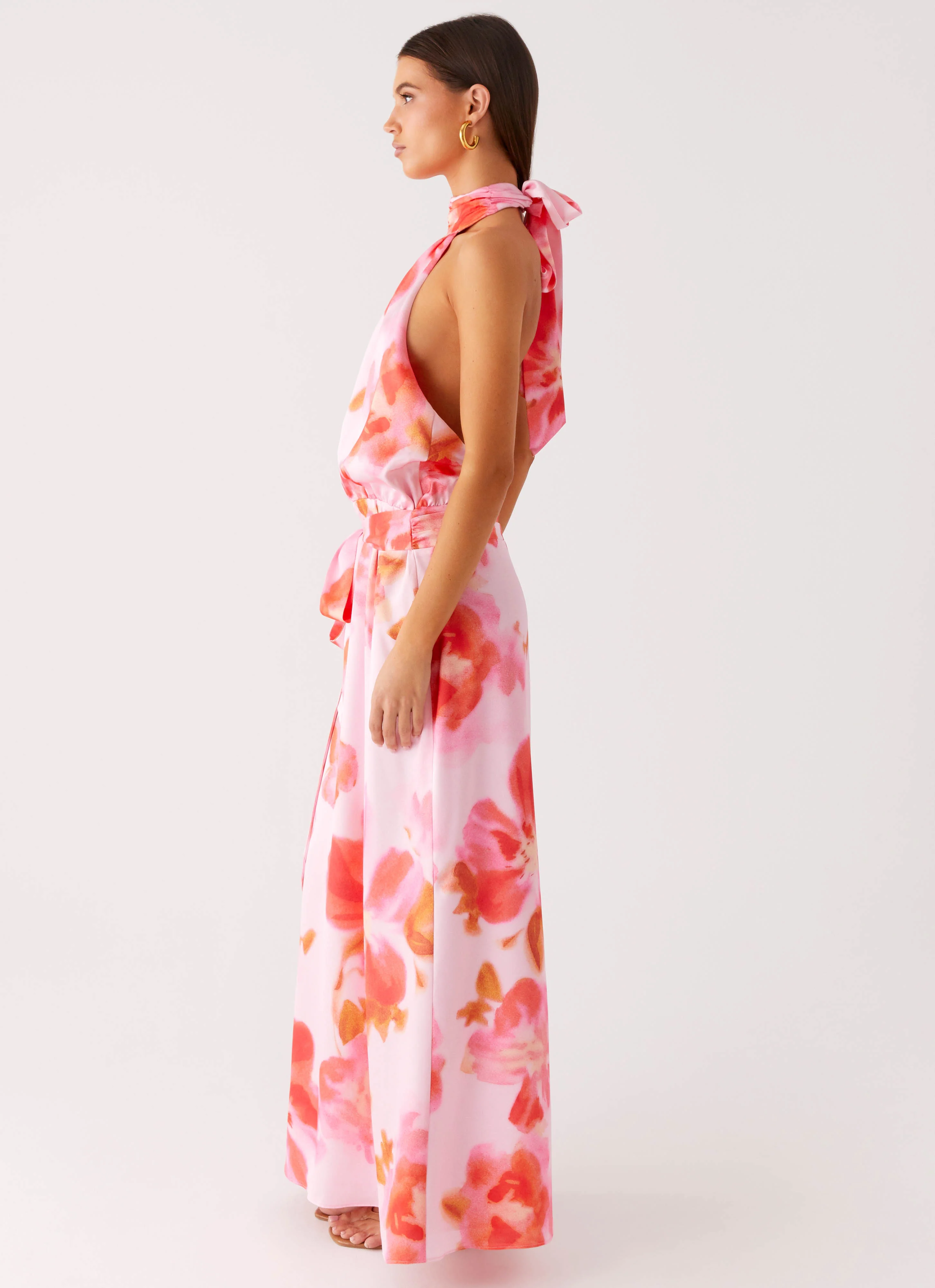Diablo Backless Maxi Dress - Blushing Blossom - Image 3