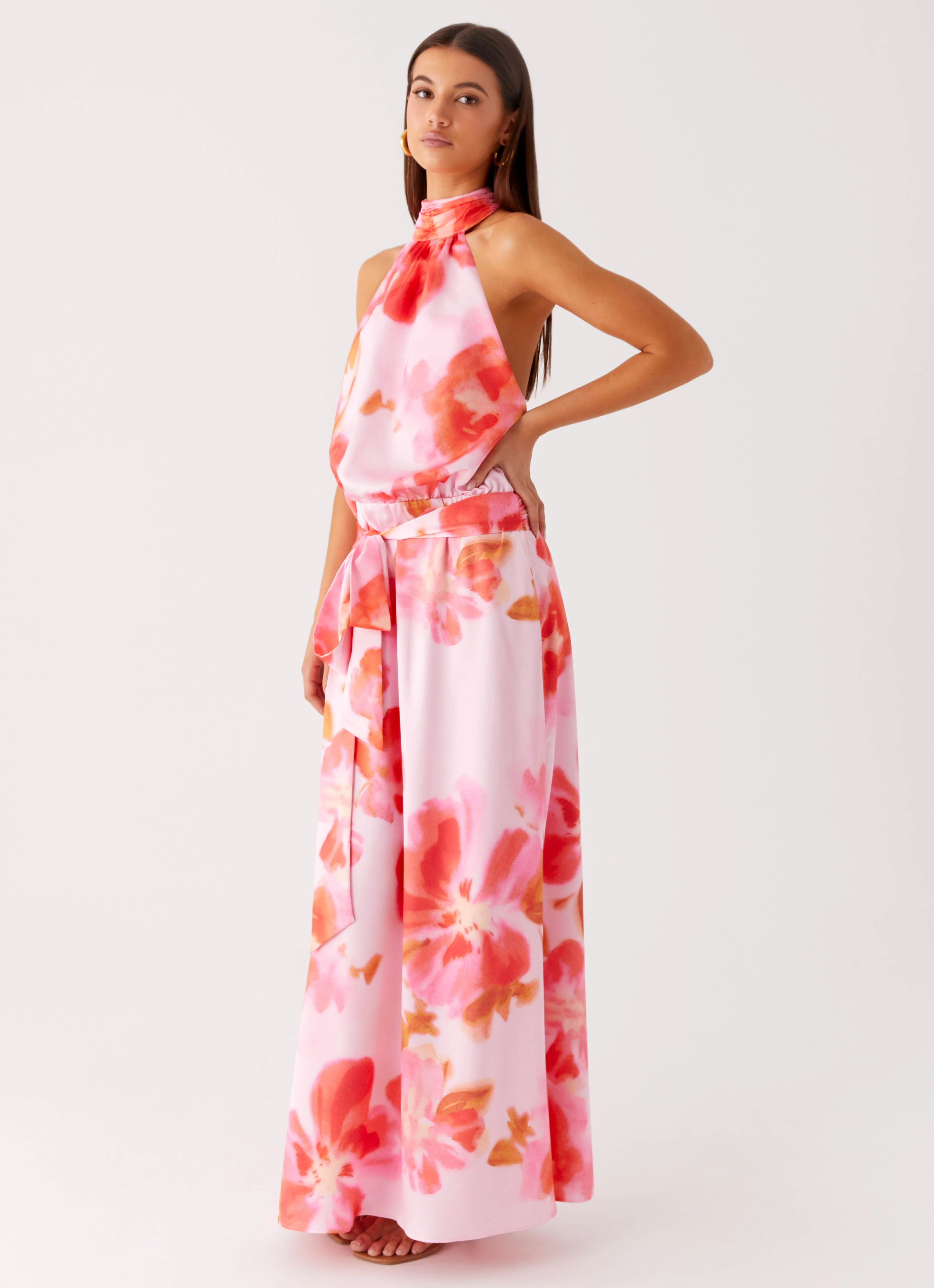 Diablo Backless Maxi Dress - Blushing Blossom - Image 5