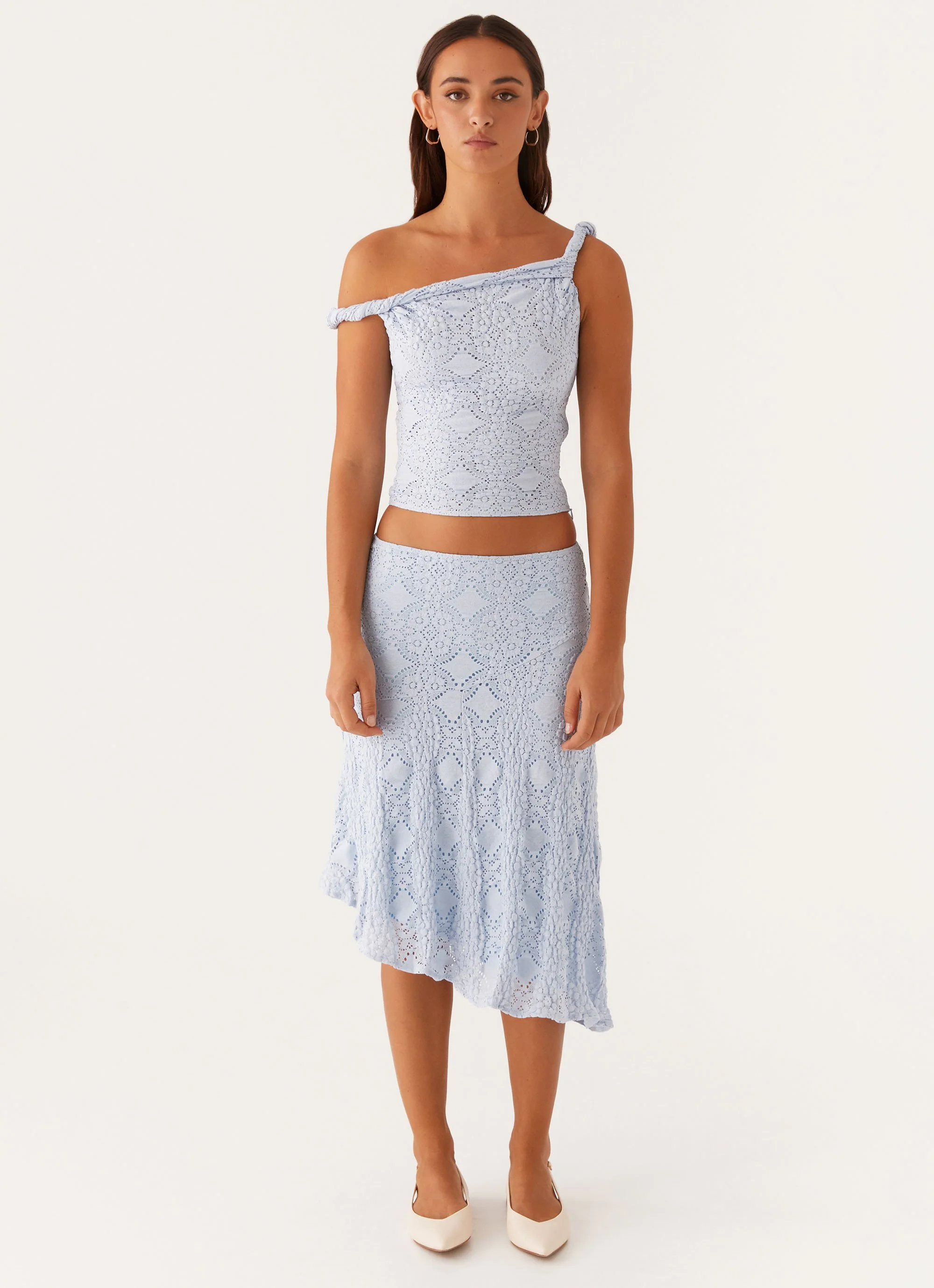 Diamond Sky Midi Skirt - Blue - Image 3