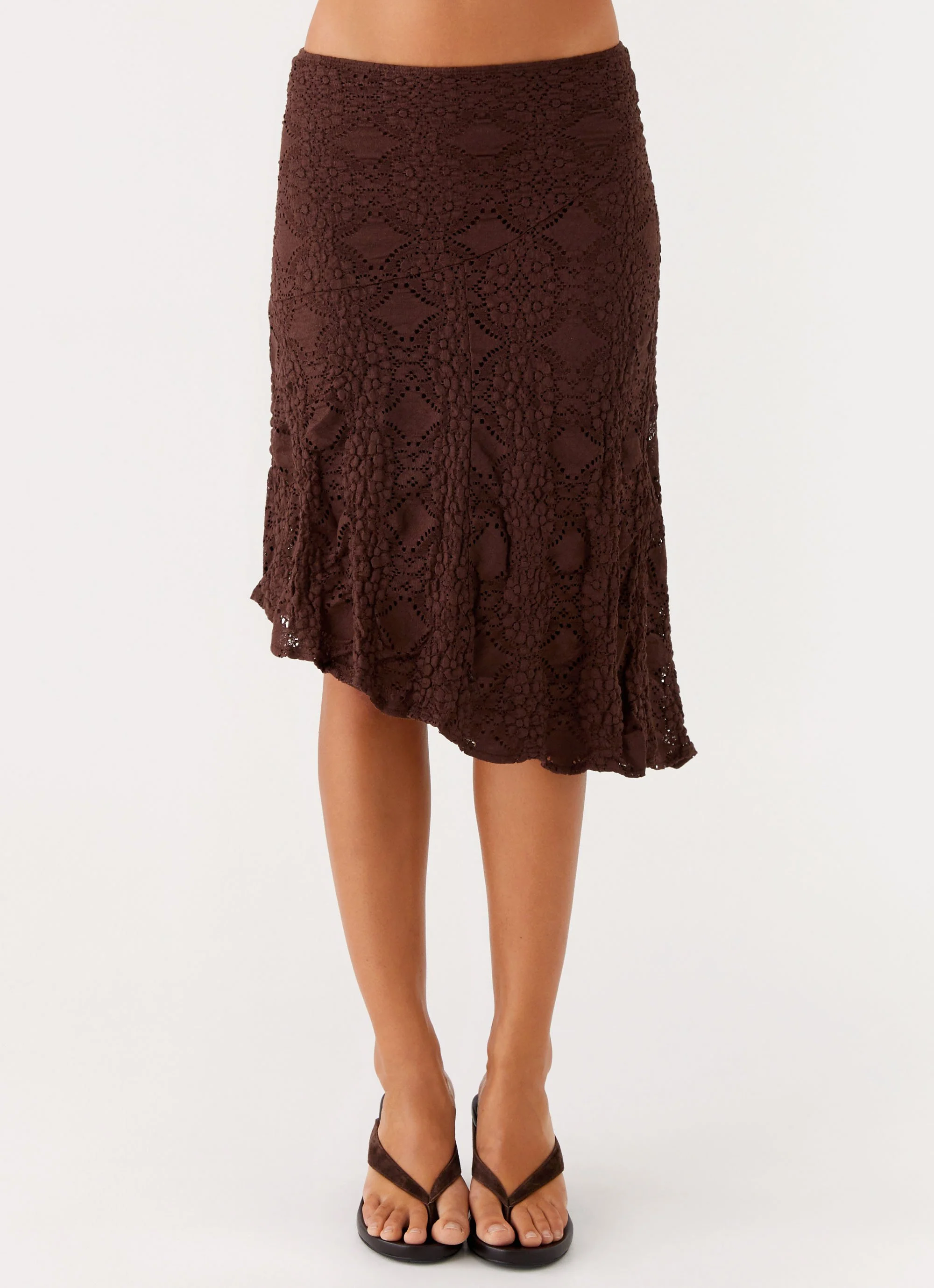 Diamond Sky Midi Skirt - Chocolate - Image 4