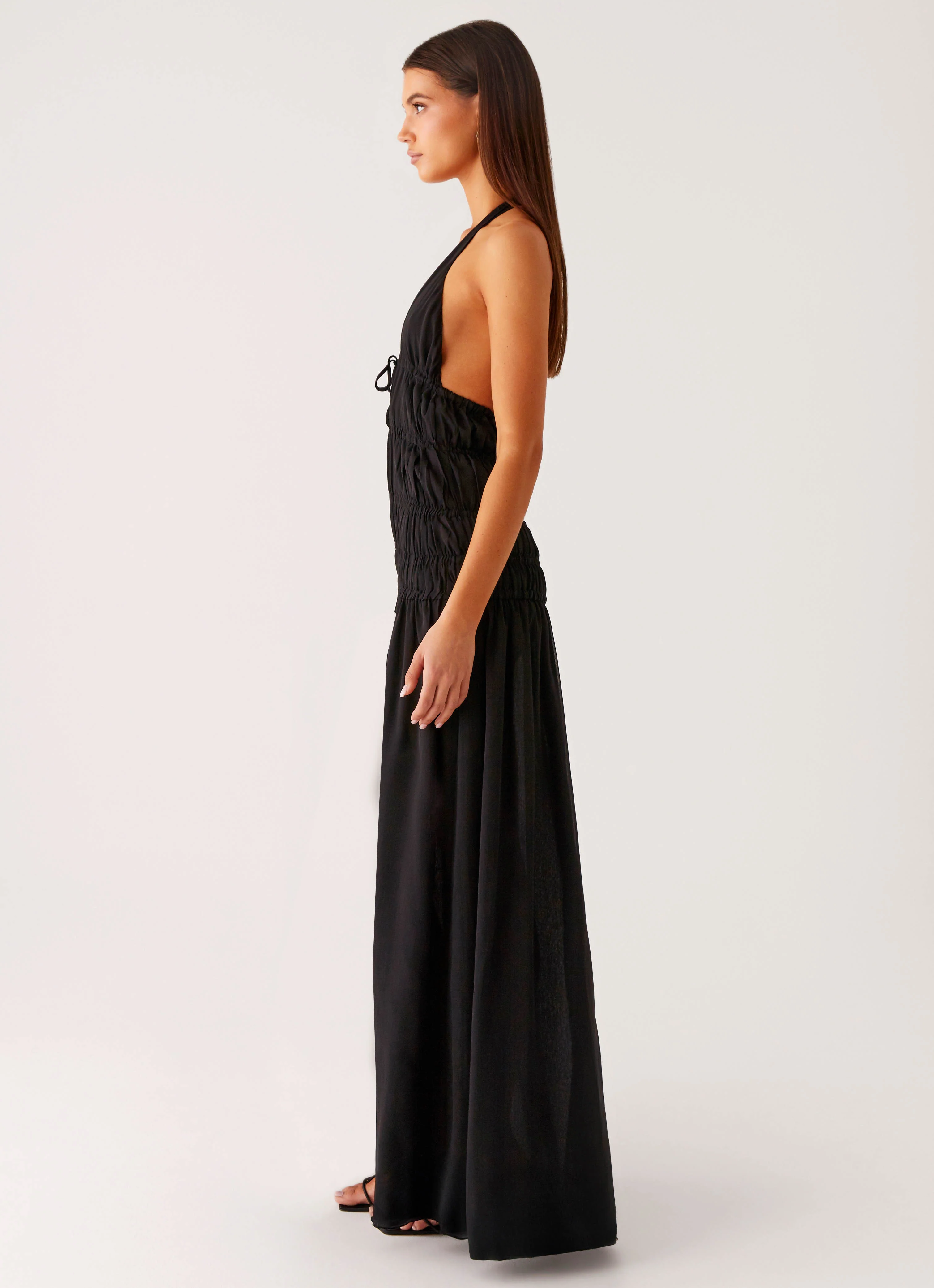 Dione Halter Maxi Dress - Black - Image 3