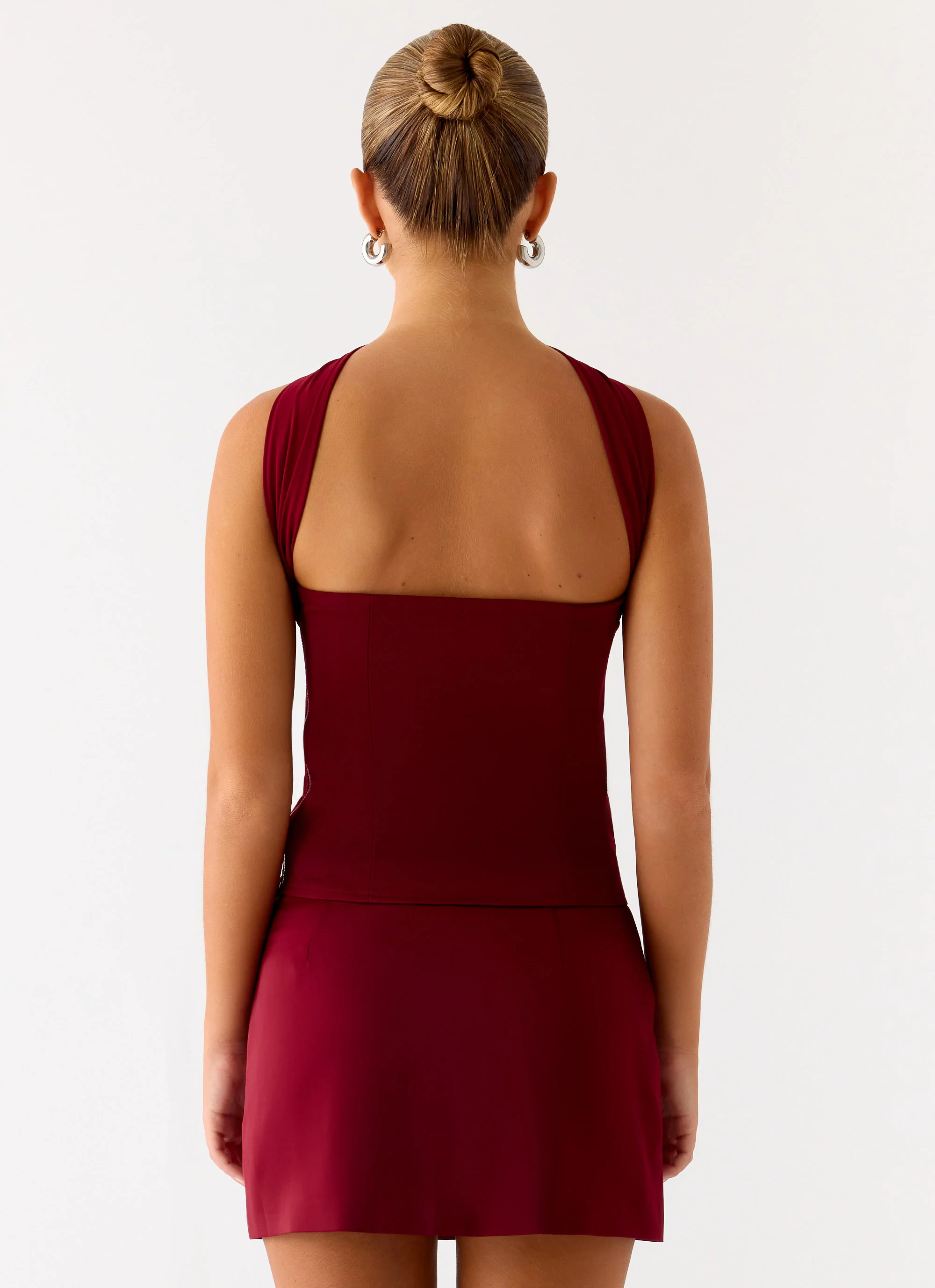 Do It Again Mini Skirt - Dark Cherry - Image 6